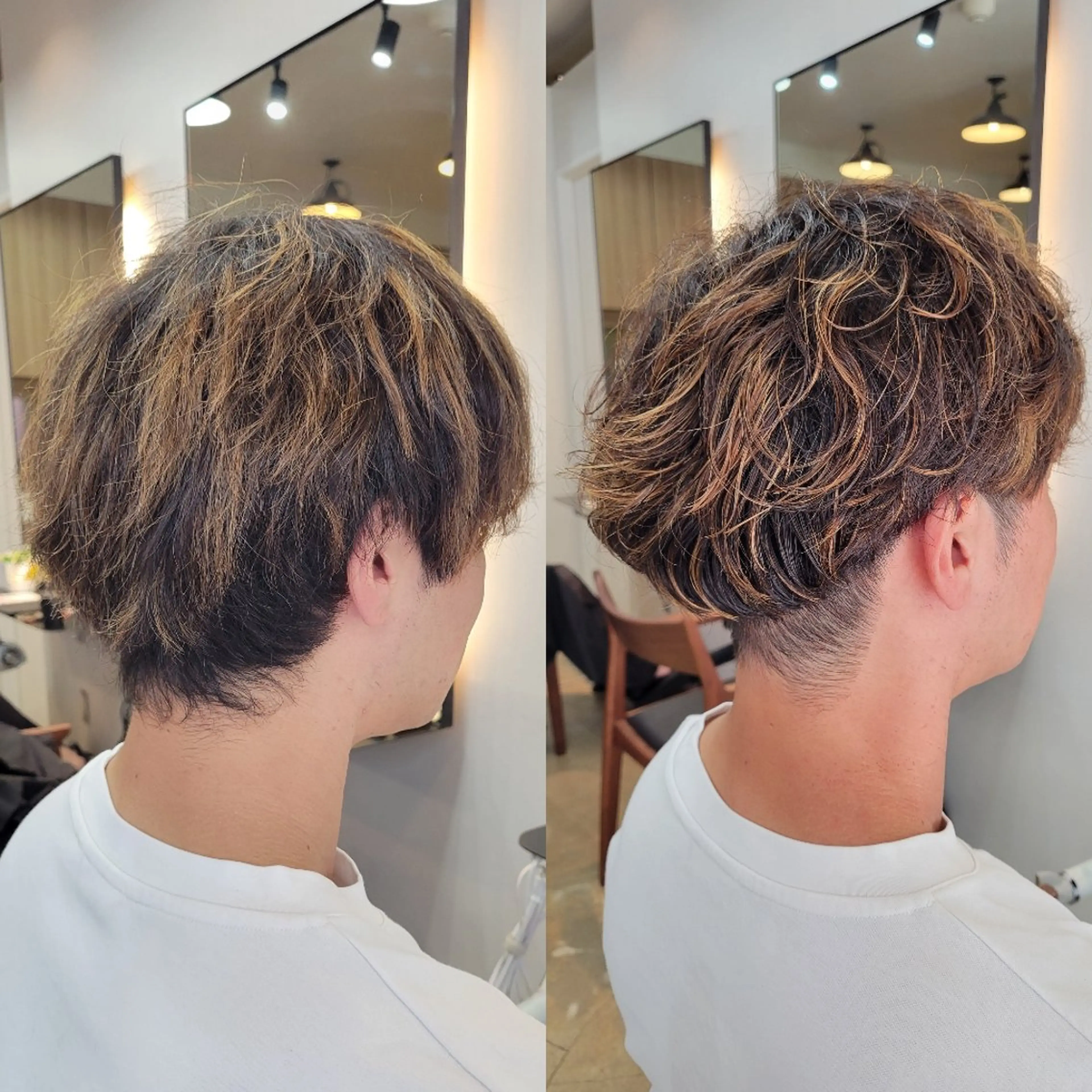 ショート パーマ メンズ メンズブリーチ マッシュ メンズパーマ カット パーマ stoke TOKYO所属・野村 果音(カノン)のヘアスタイル