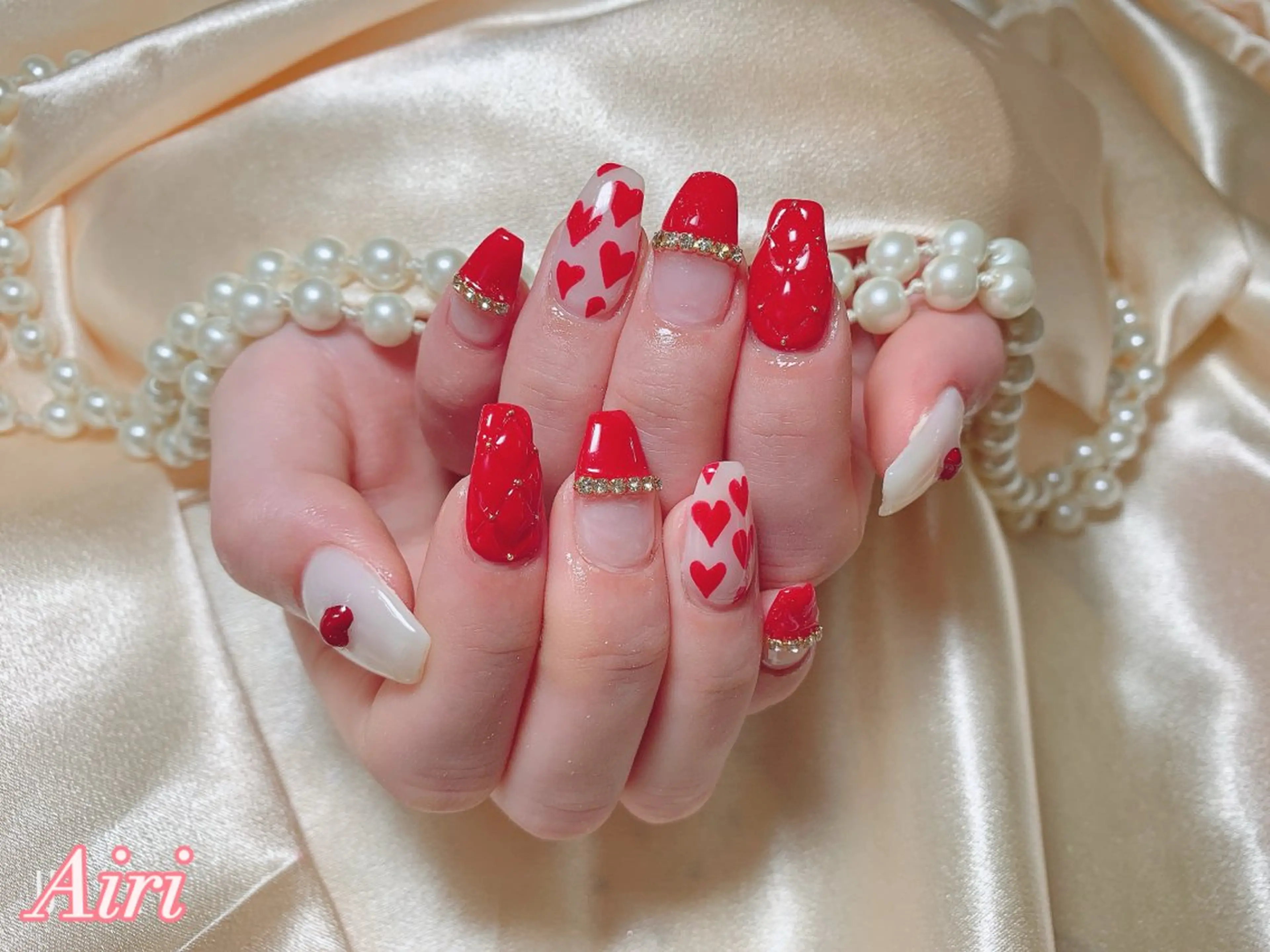 ネイル ハンドネイル ネイルサロンAiri 長さ出し·シンプルのネイルデザイン