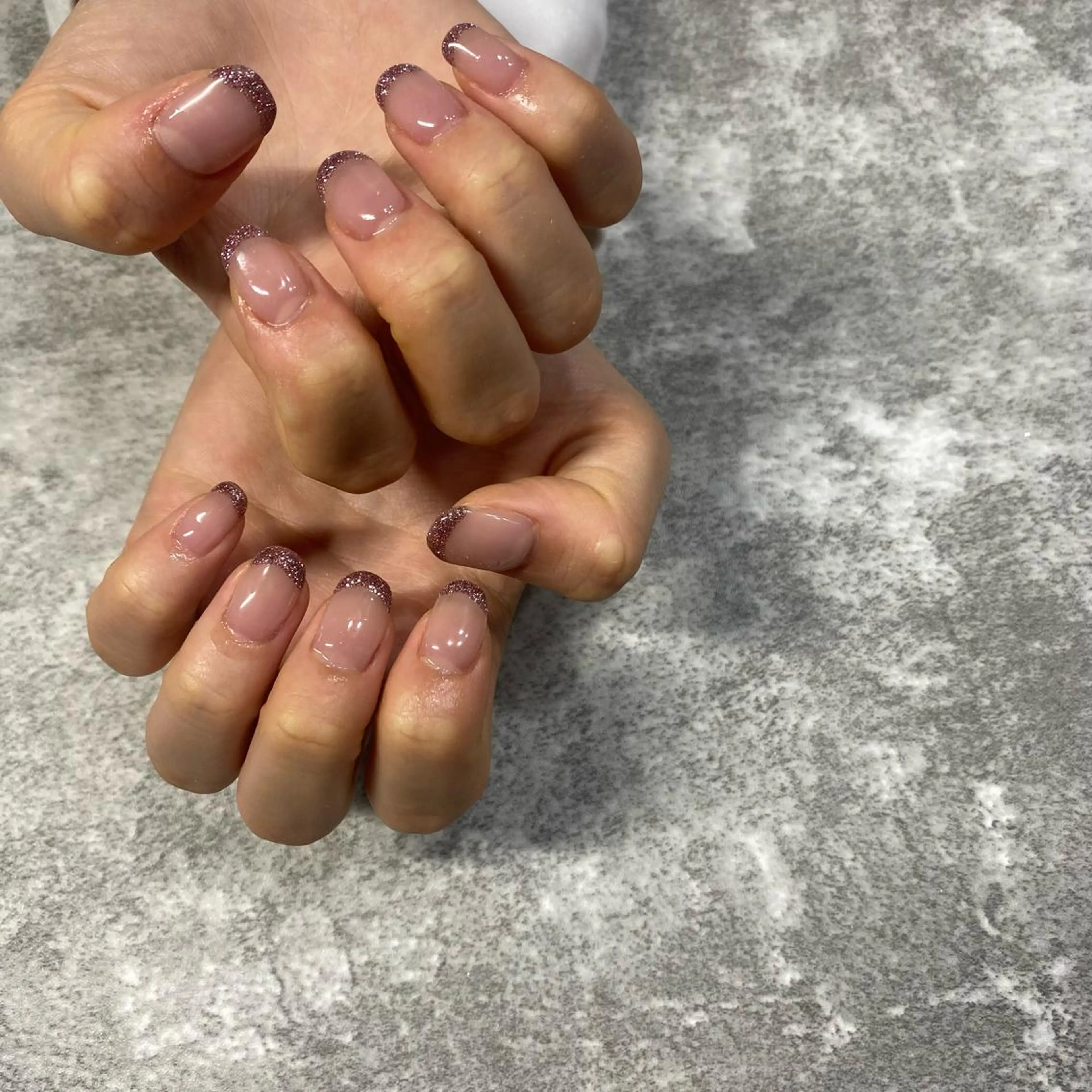 ネイル フラッシュネイル フレンチネイル ラメ(グリッター) ハンドネイル ★Rinail... .のネイルデザイン