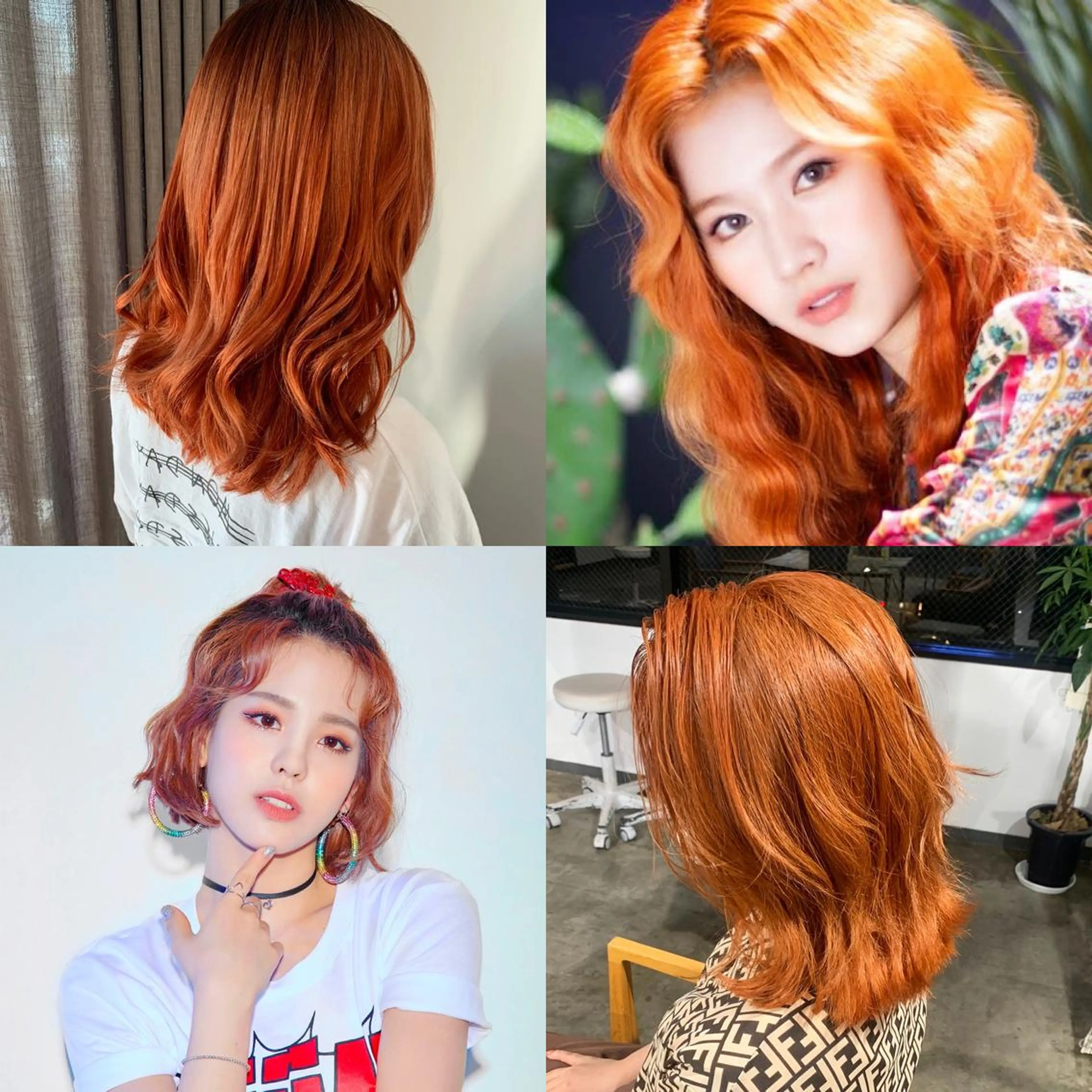 ミディアム カラー オレンジ ヘアカラー トリートメント ヘアセット ✨艶ブリーチカラー ✨四ノ宮裕己のヘアスタイル