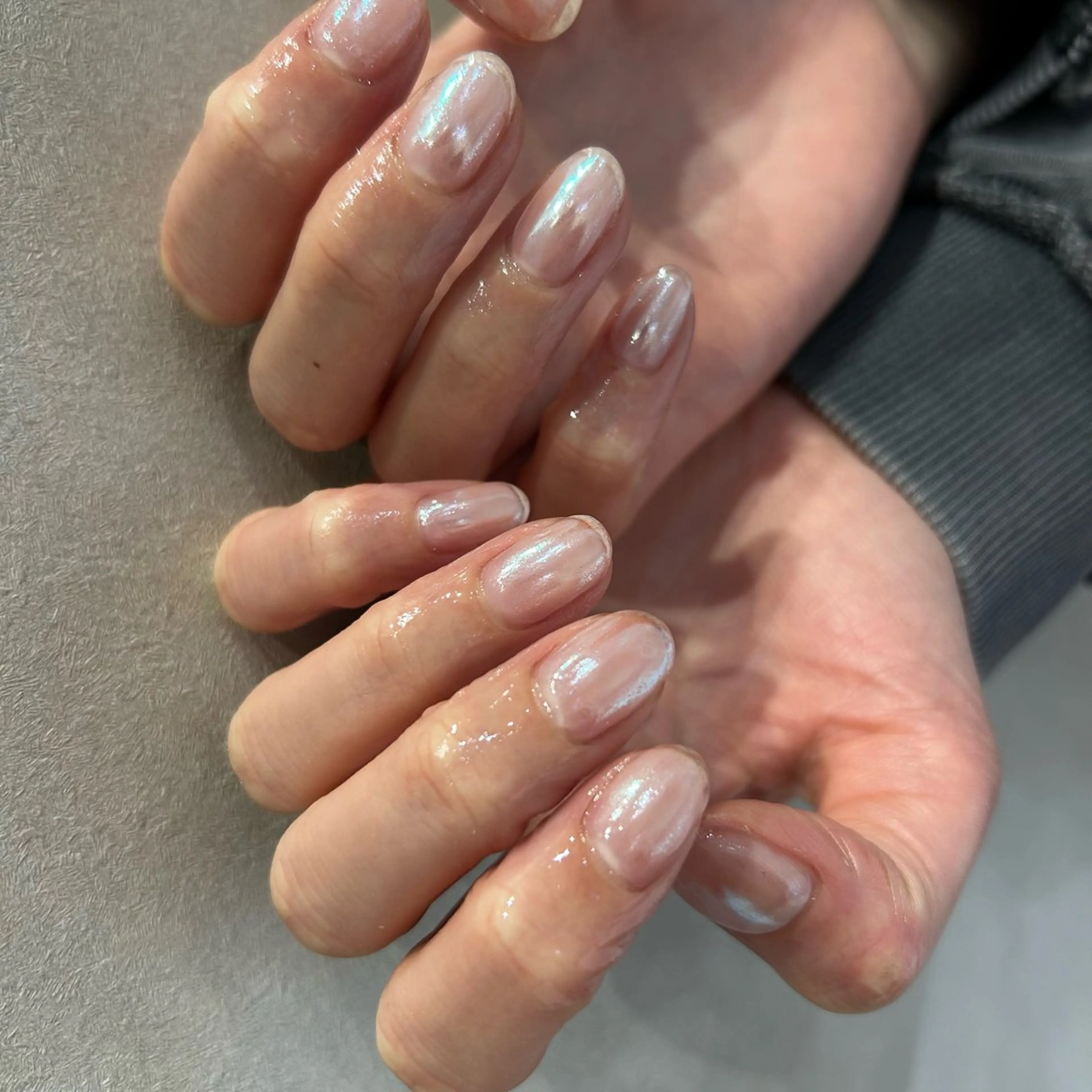 ネイル オーロラネイル ニュアンスネイル ハンドネイル nail&care salon soa所属・soa/美容液ケアで 自爪を育てるネイルのネイルデザイン