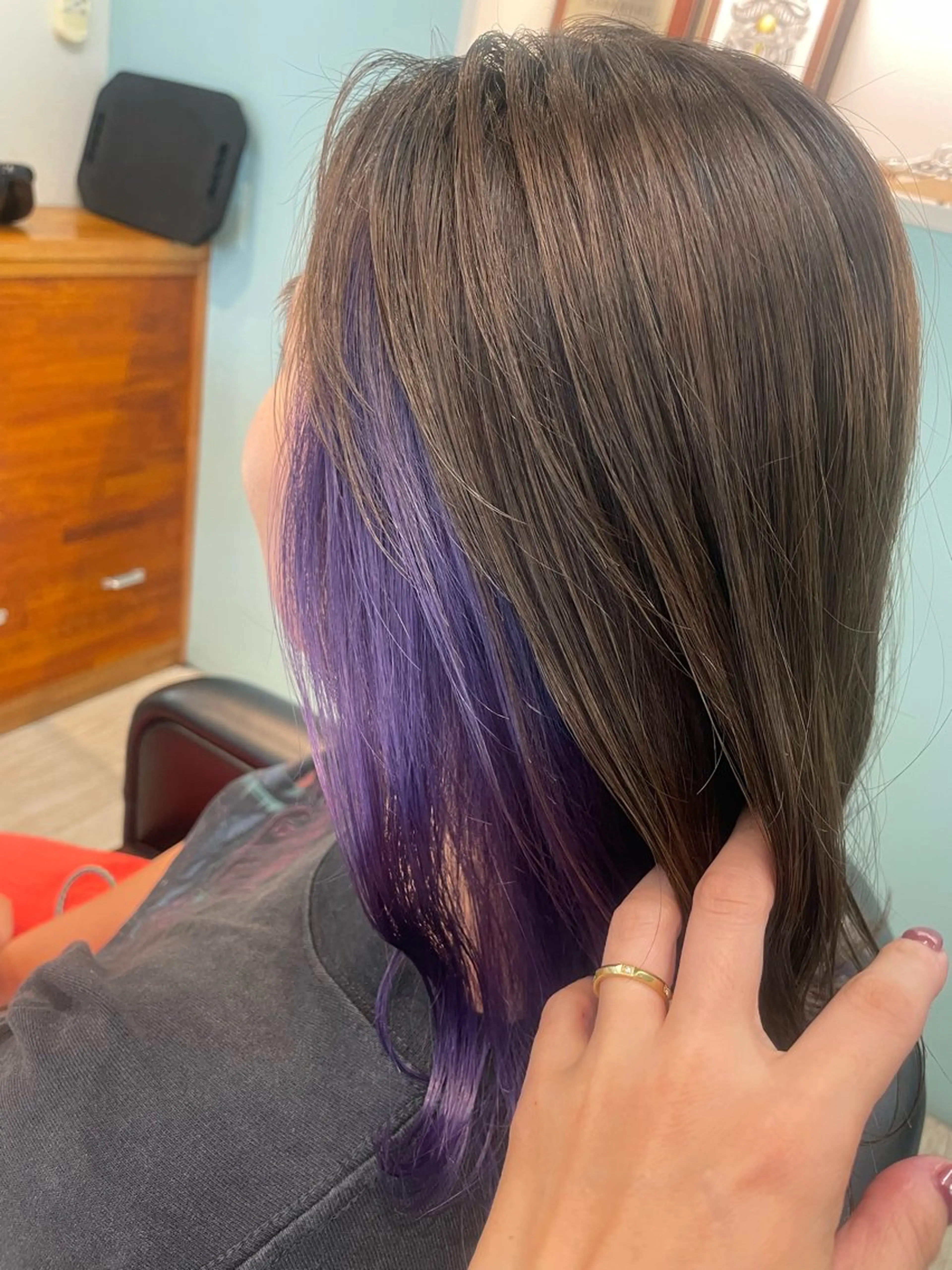 セミロング カラー 透明感カラー インナーカラー one☆star所属・通い続けられるサロン ママ美容師　明日香のヘアスタイル