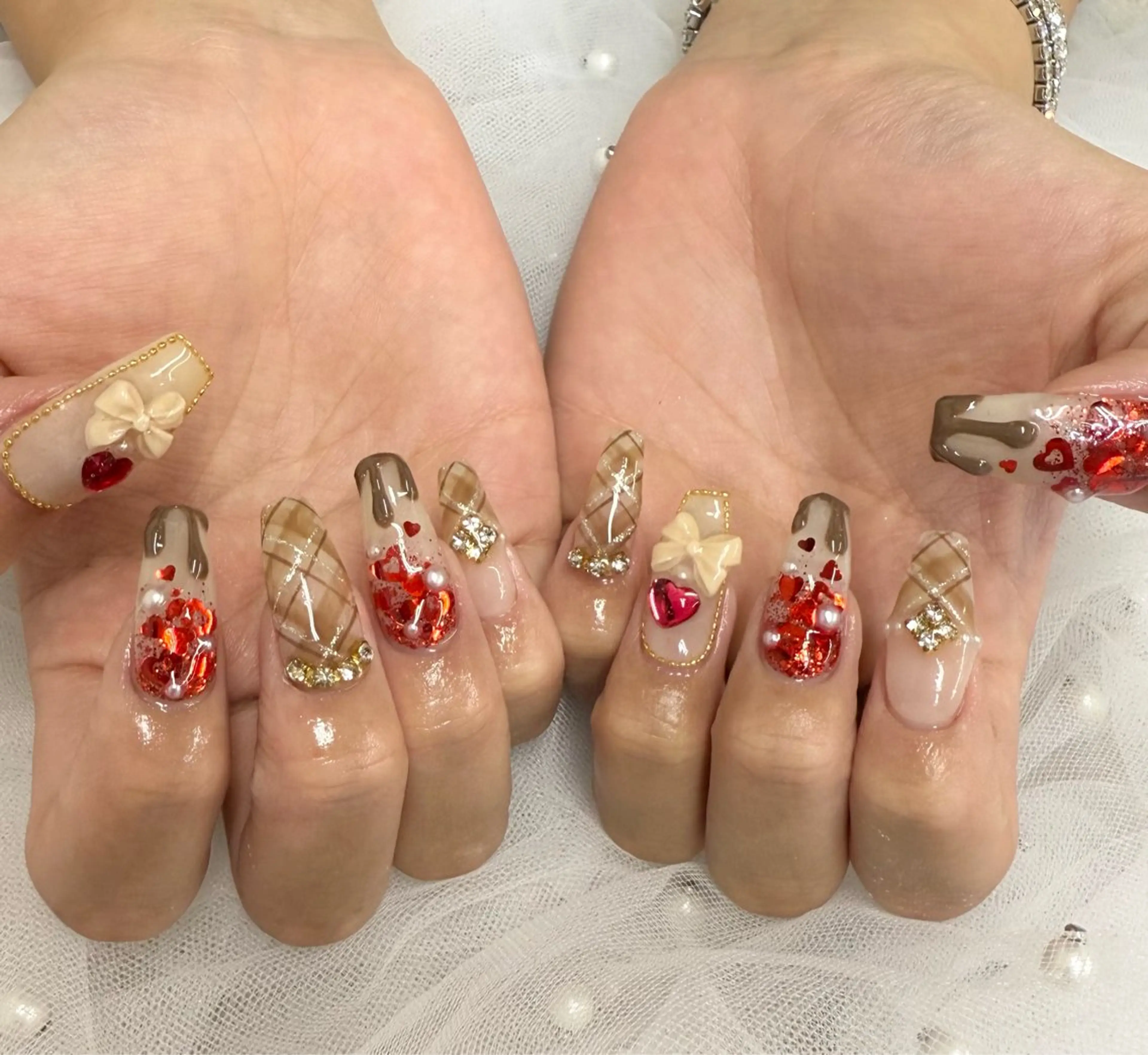 ネイル リボン ハンドネイル Basic町田本店 Suzunaのネイルデザイン