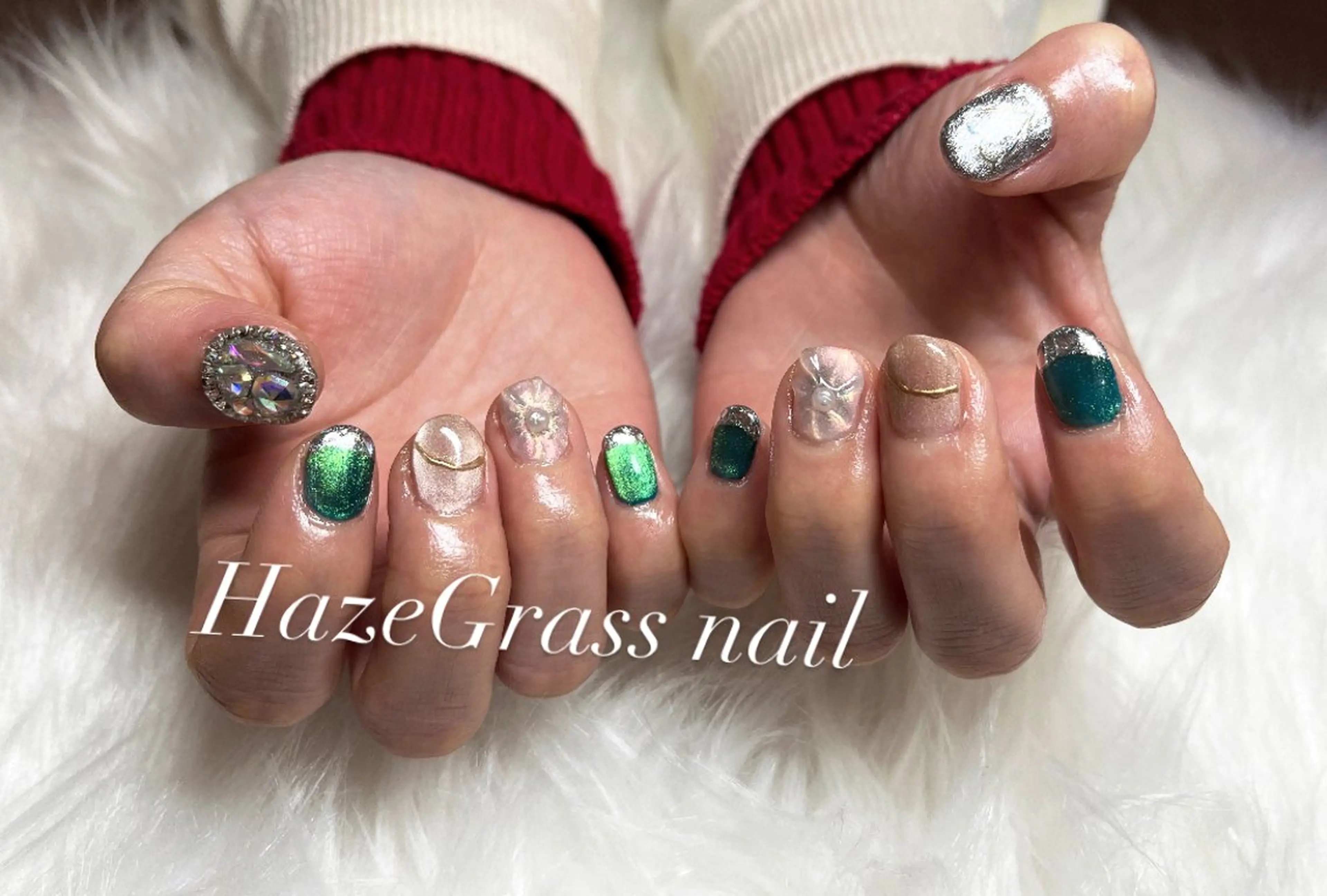 ネイル フラワーネイル ハンドネイル HazeGrass NAILのネイルデザイン