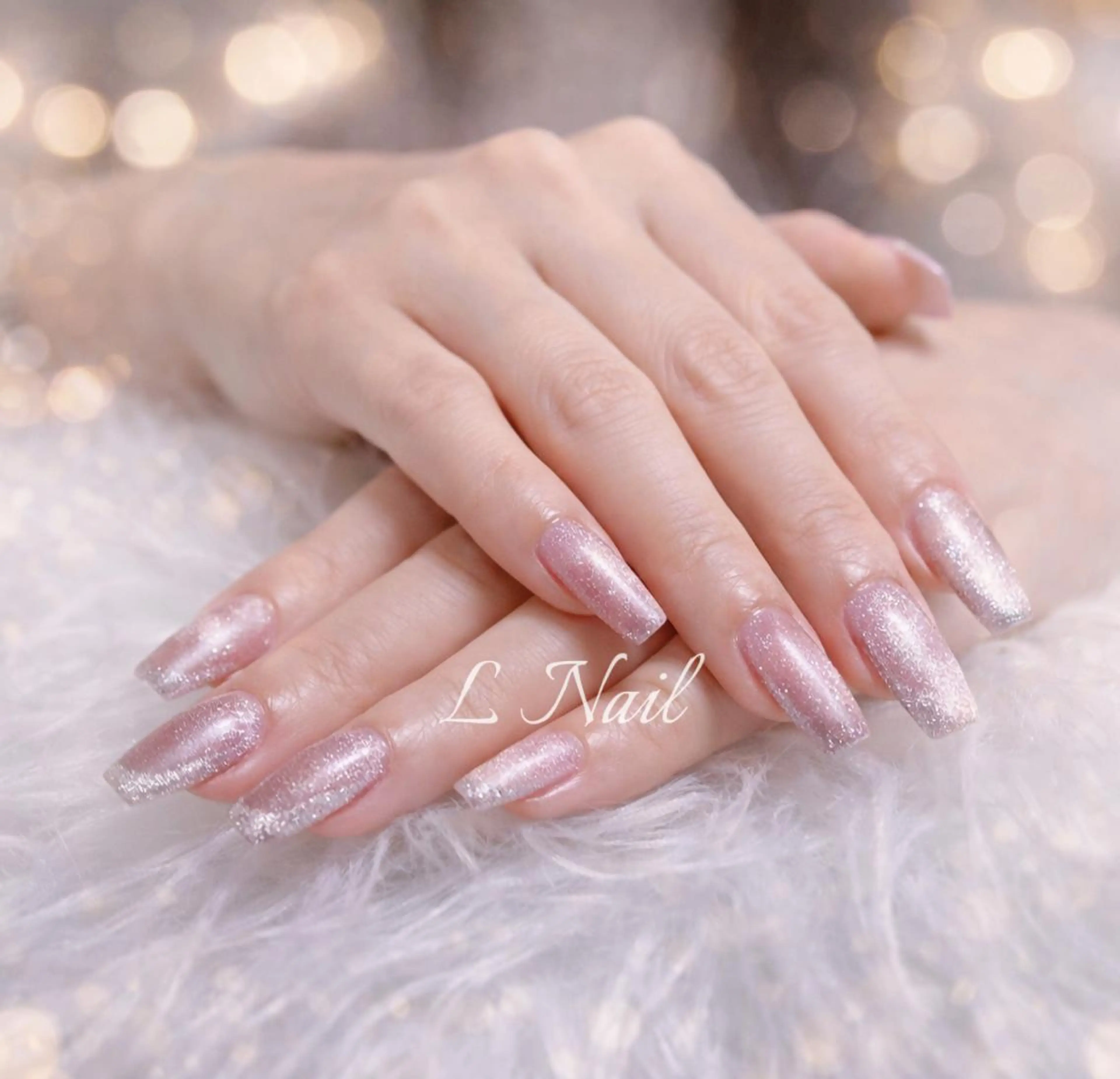 ネイル ドット ジェルネイル ガーリー レース リボン ハンドネイル L Nailのネイルデザイン