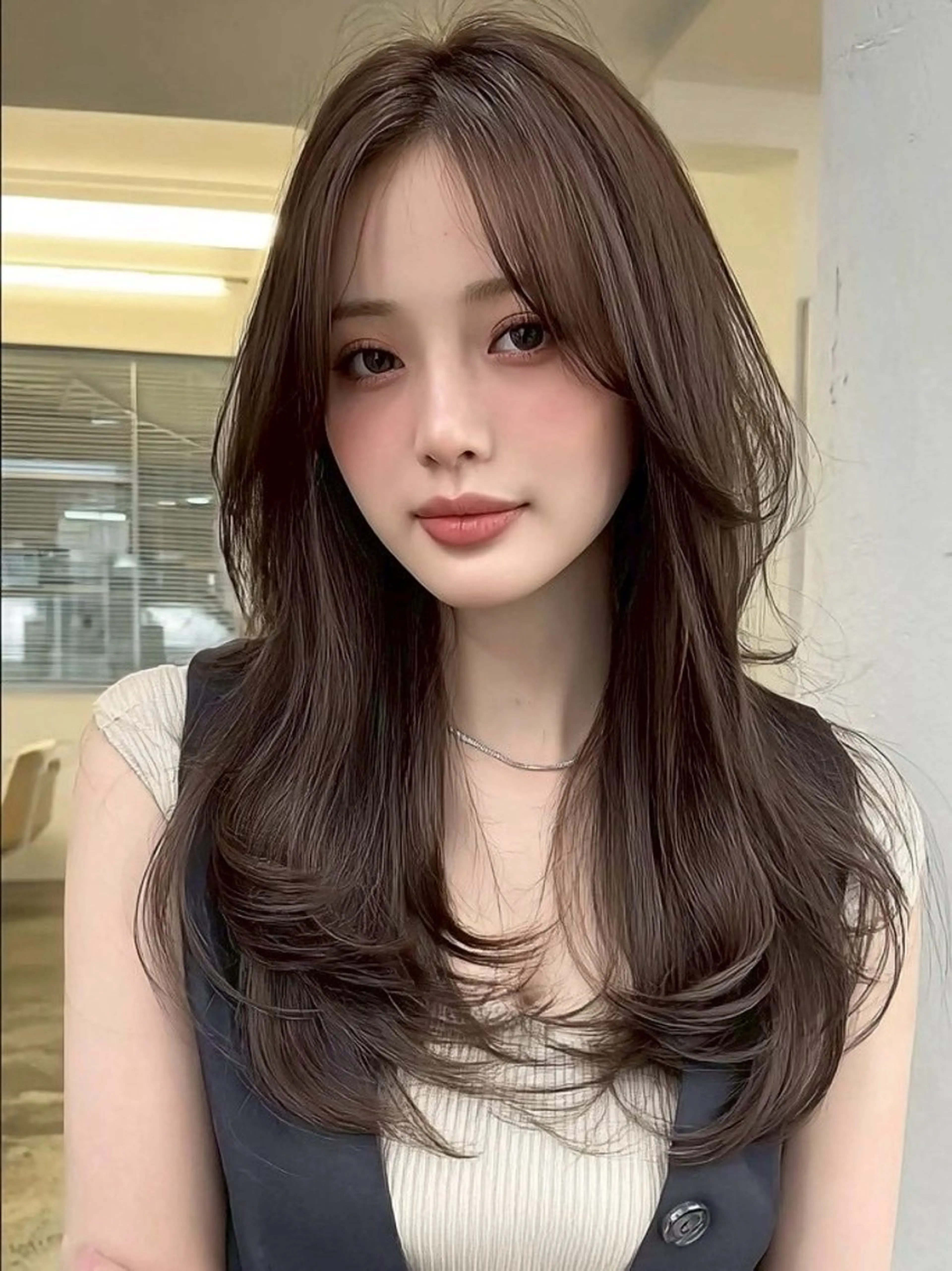 ミディアム カラー カット ヘアカラー トリートメント 小顔カット✨ 透明感カラー/村上のヘアスタイル