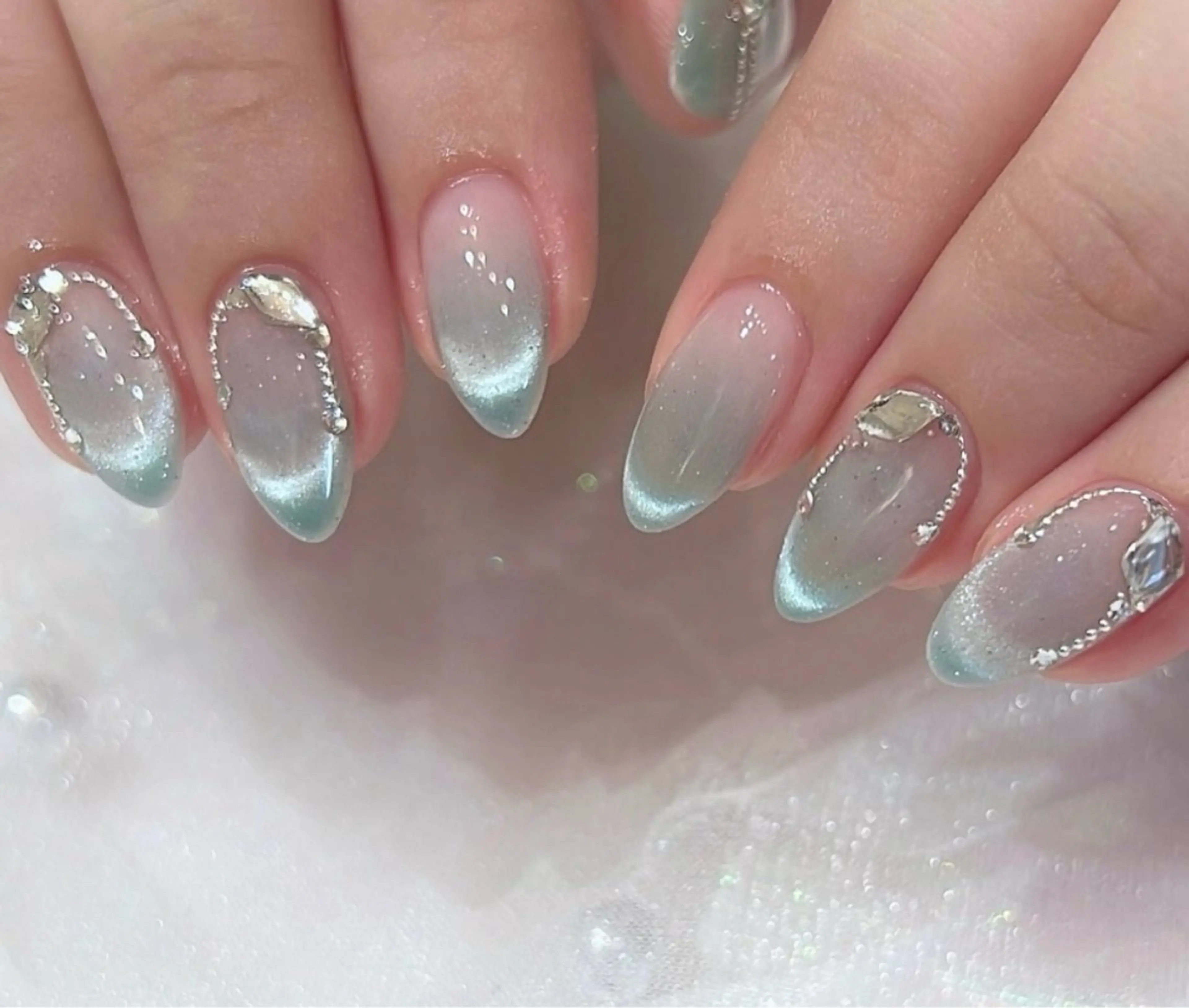 ネイル 韓国ネイル 持ち込み ニュアンスネイル ネイルチップ ハンドネイル TABI ANA.CHUOのネイルデザイン