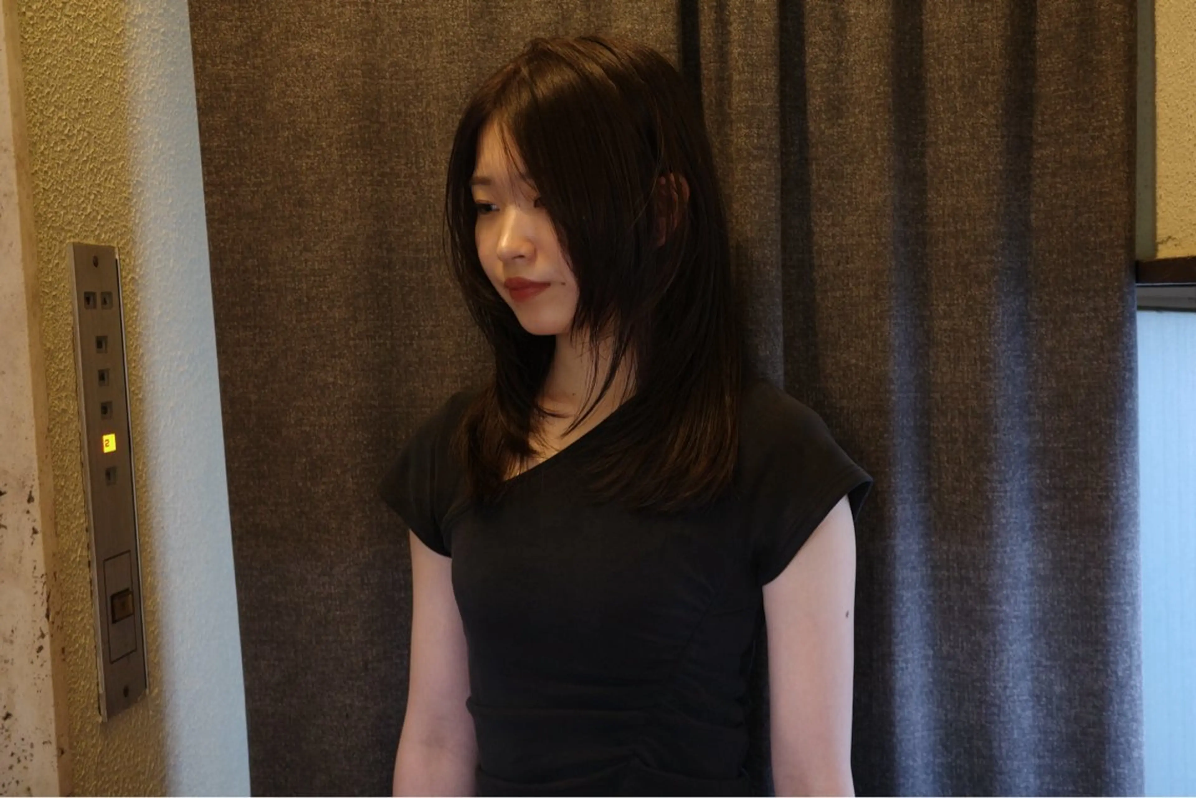 セミロング カラー バレイヤージュ ベージュカラー ブリーチ デザインカラー グレージュ opus 店長大和 レイヤー/赤み消しのヘアスタイル