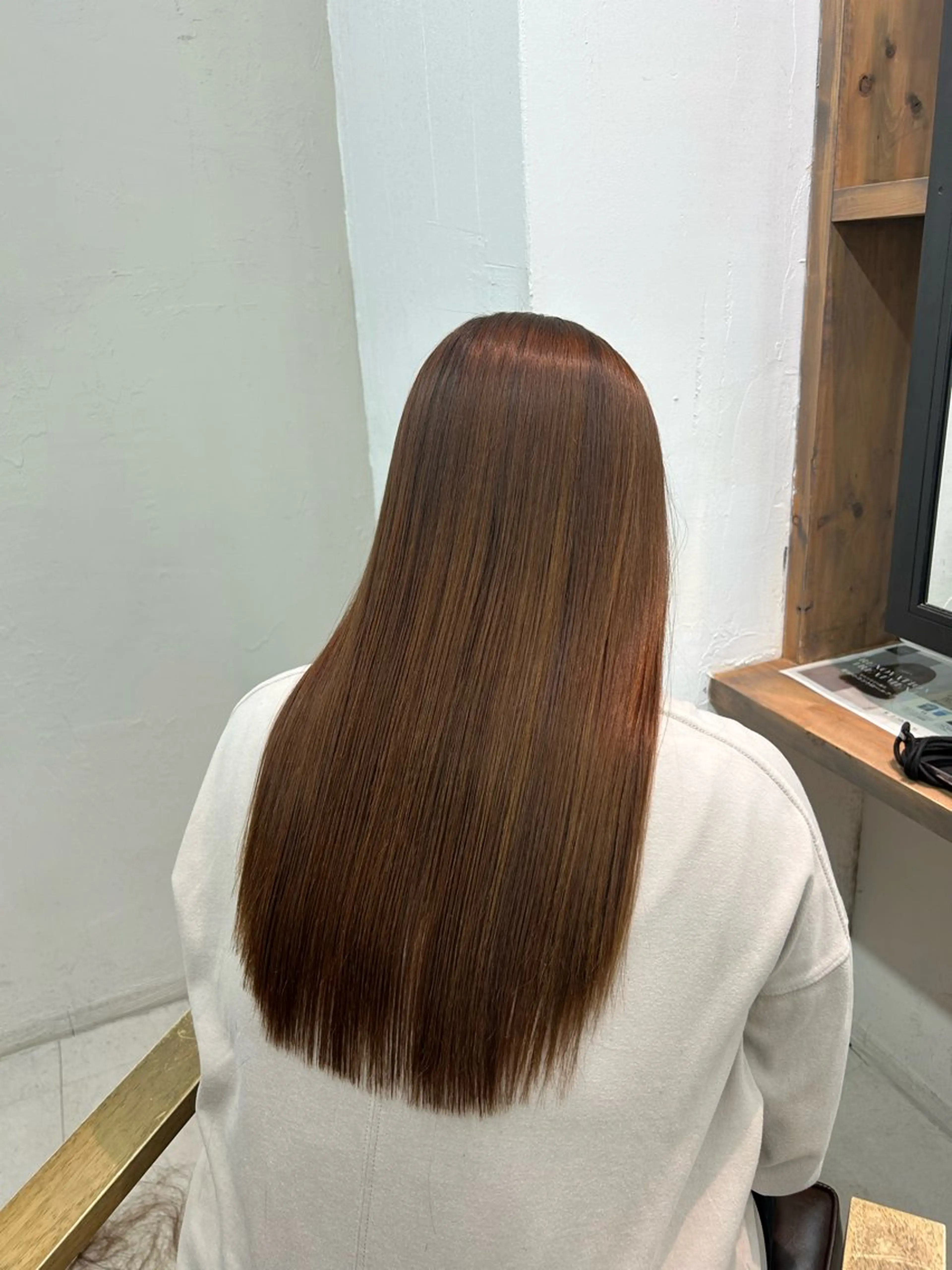 ロング カット 縮毛矯正 トリートメント 長岡 妃奈乃のヘアスタイル