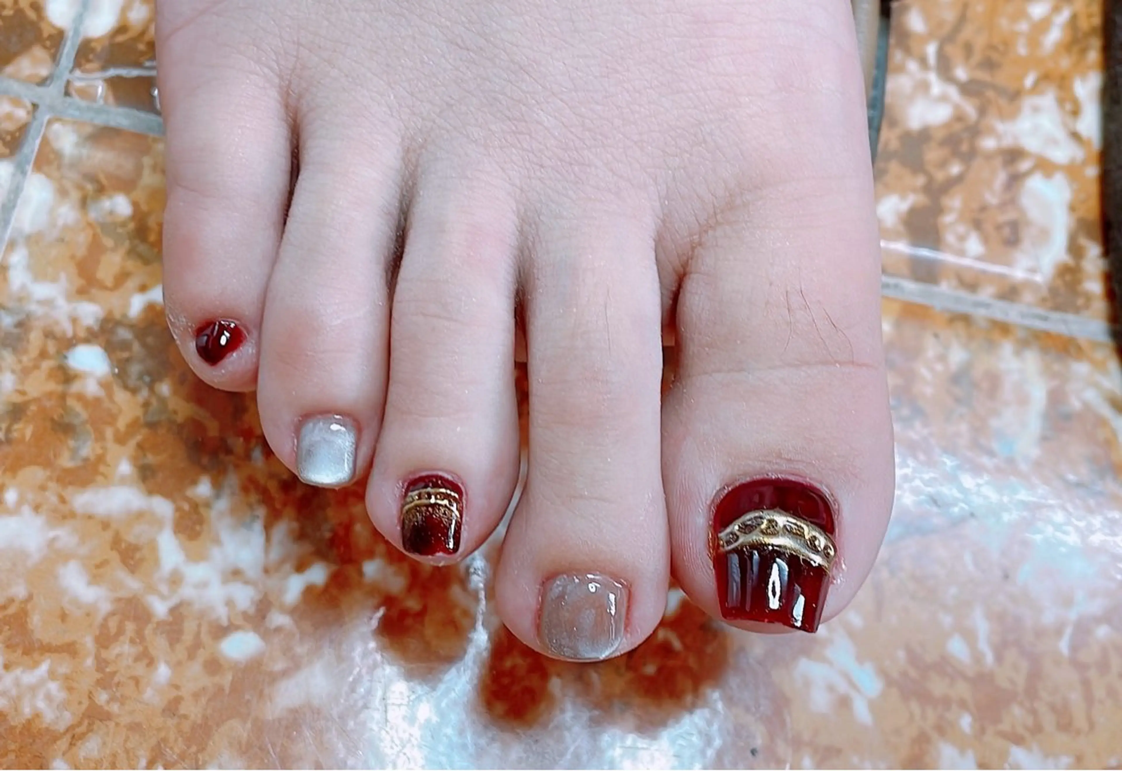 フットネイル ワンカラー+シンプルの写真