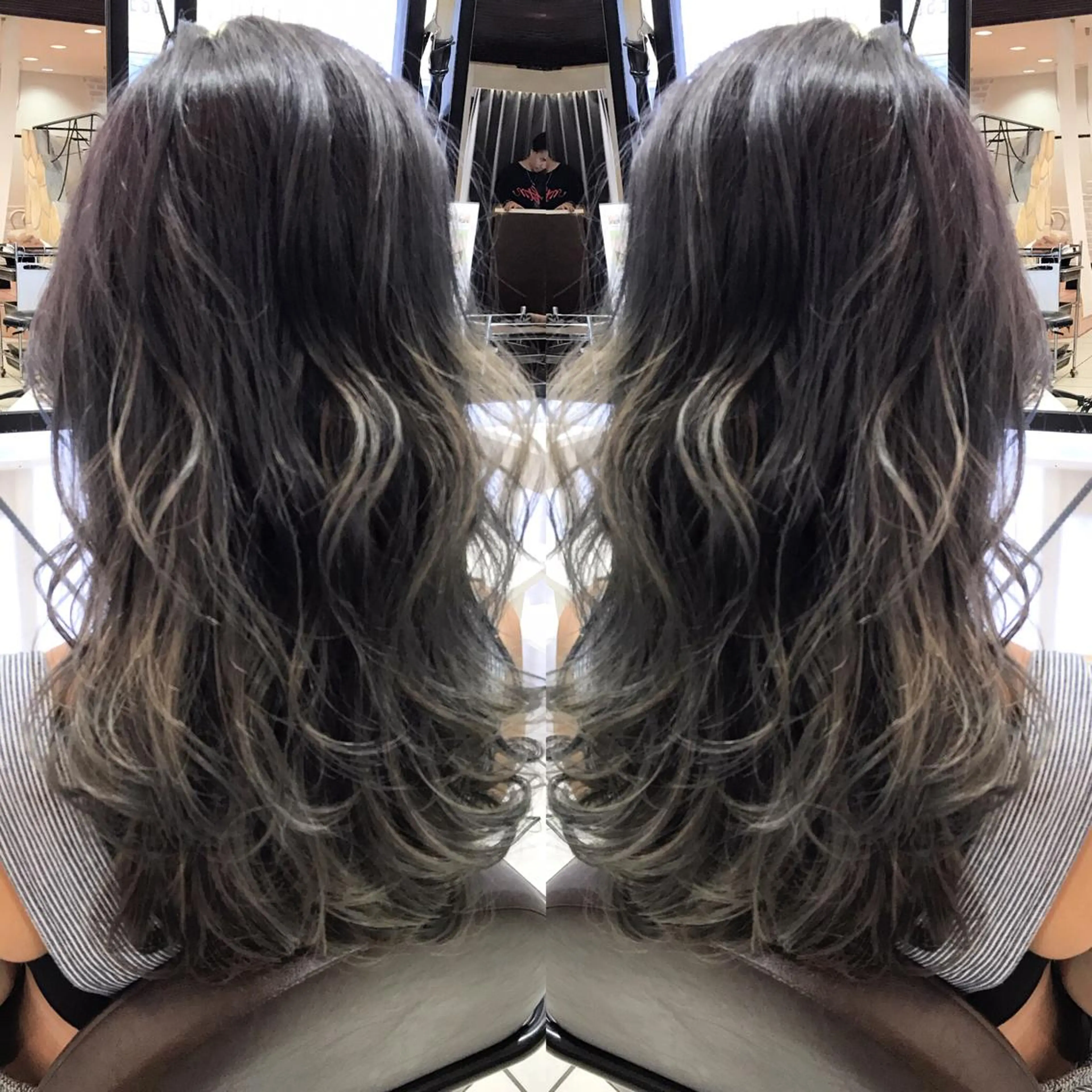 ロング カラー シールエクステ⭐️ オオミタクヤのヘアスタイル