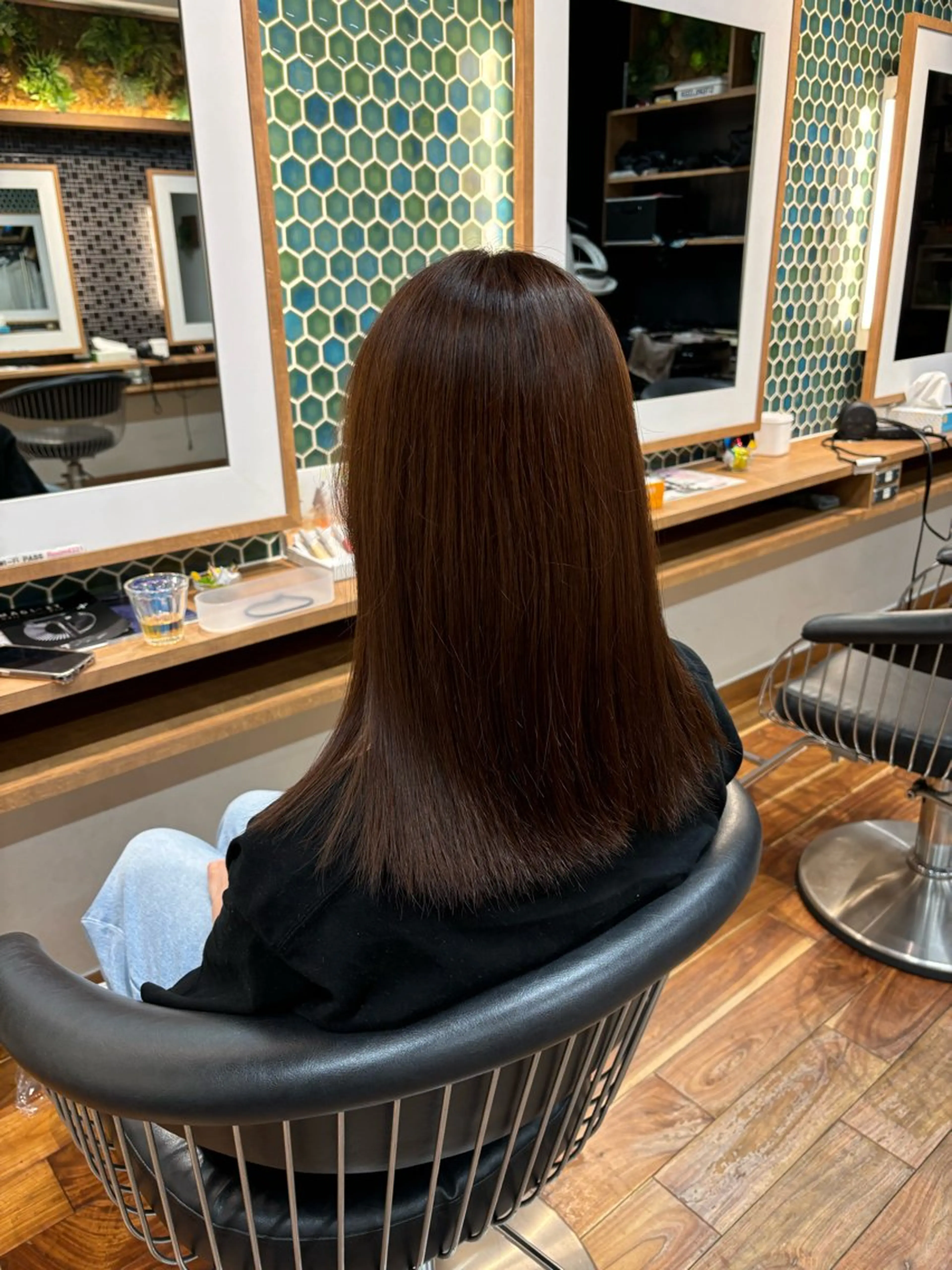 カラー ブリーチ ブリーチなしカラー ヘアカラー トリートメント 天神/ハイトーン/艶 カラー/Miharuのヘアスタイル