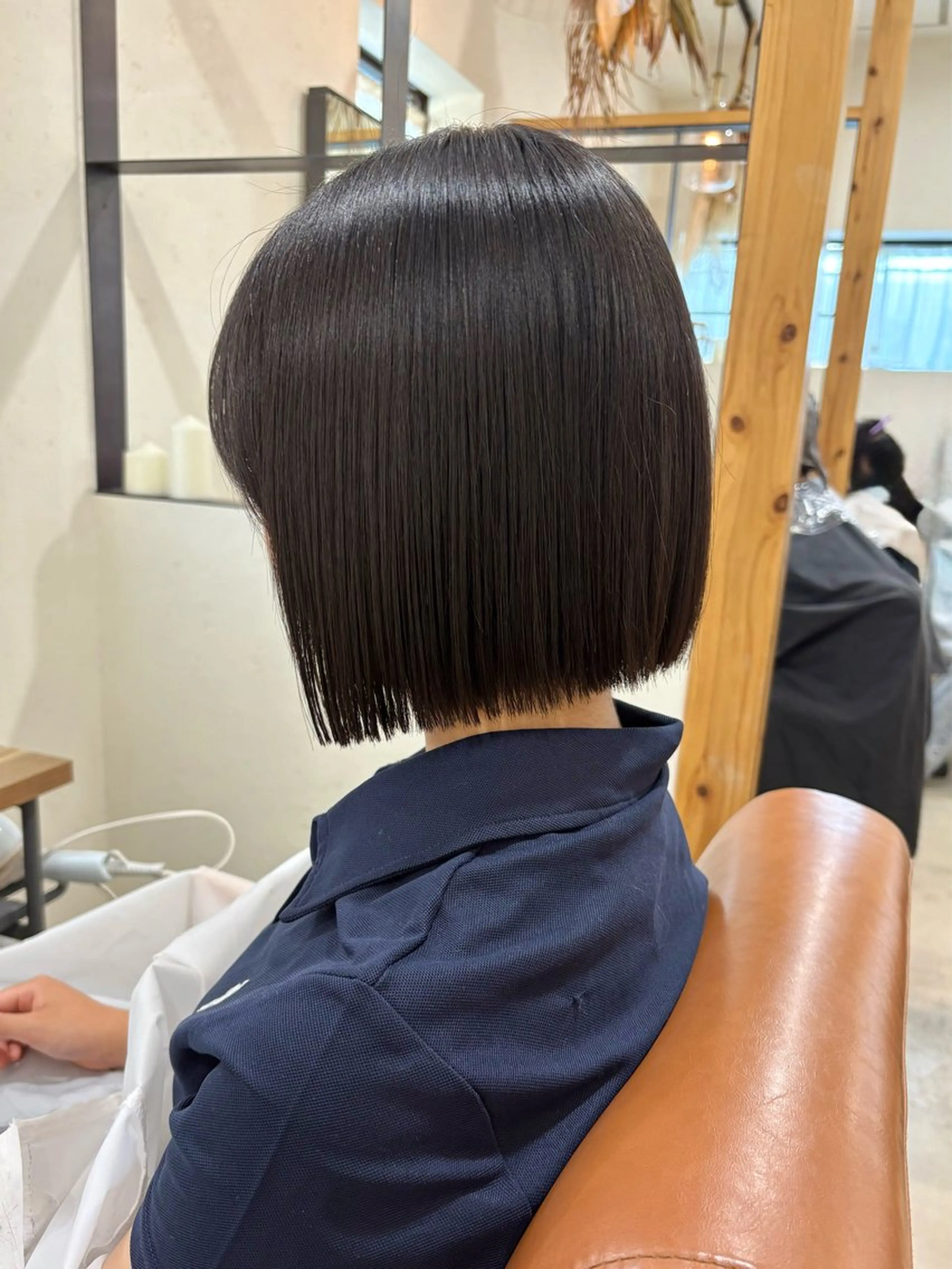 ショート 切りっぱなしボブ ボブ 艶感暖色カラー /透明感/瀬戸山舞のヘアスタイル