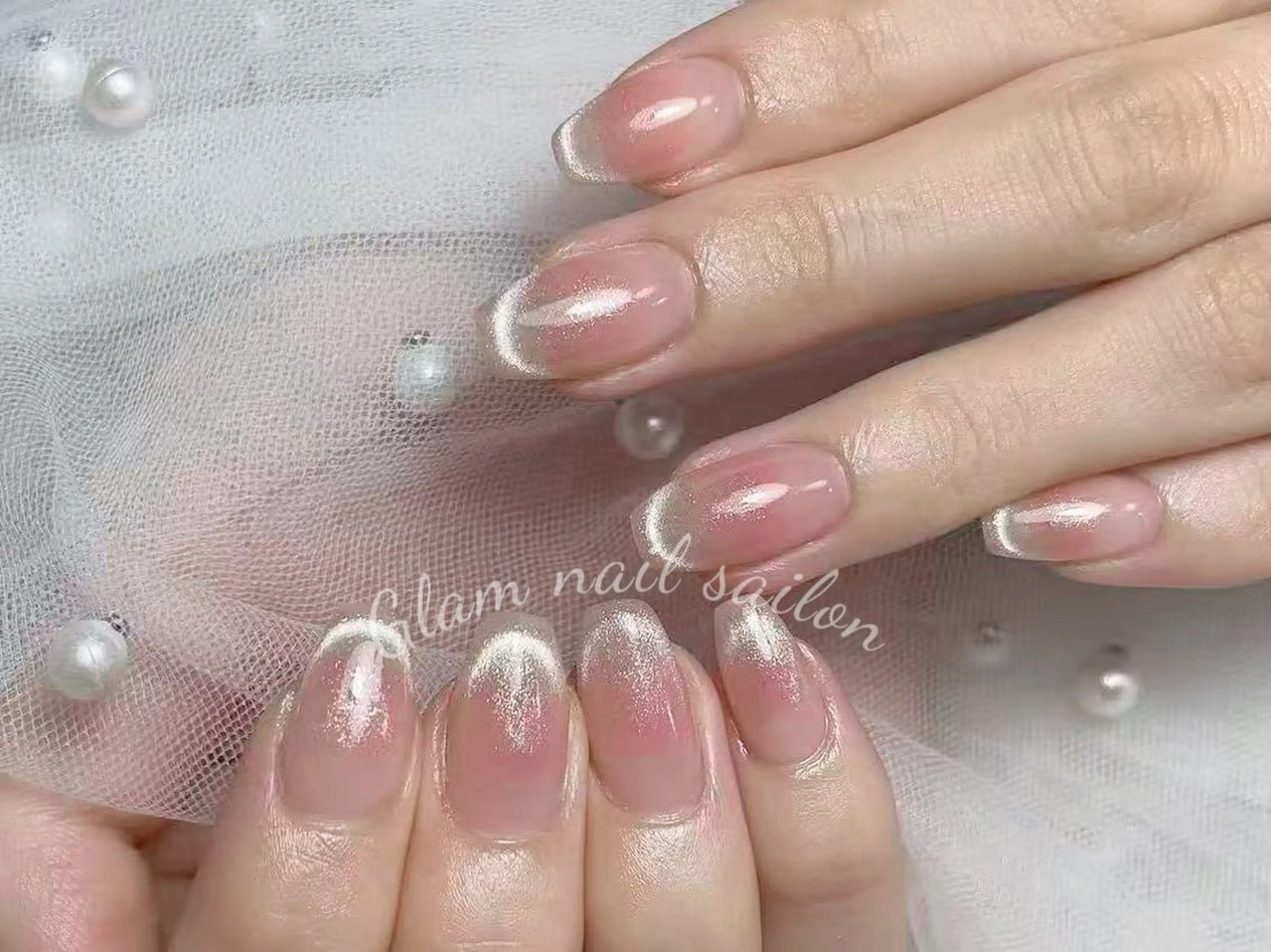 ネイル ハンドネイル エツメ💅 長さだし🎀デザインのネイルデザイン