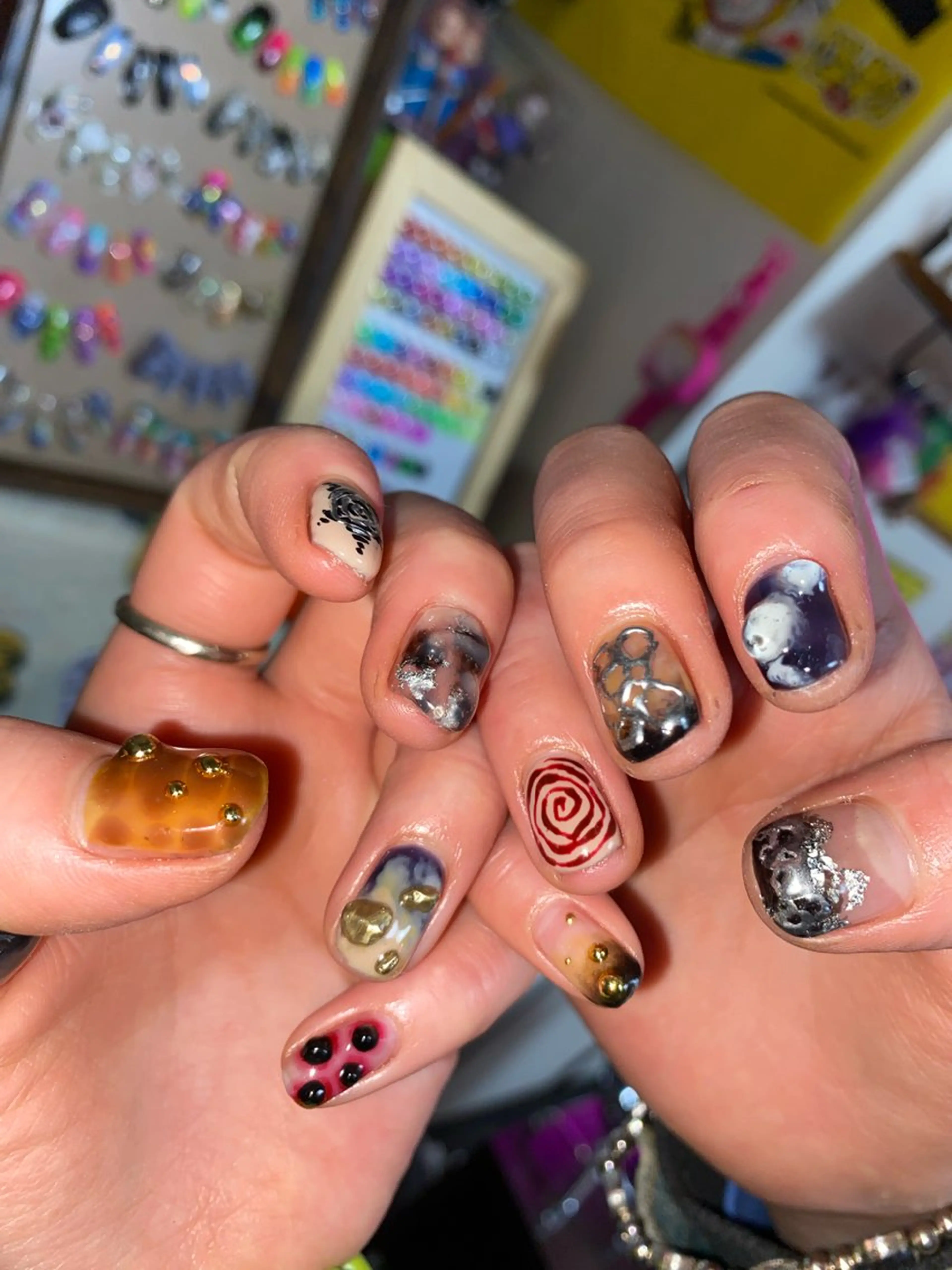 ネイル 持ち込み ニュアンスネイル 福の爪 🍒福山千晴のネイルデザイン