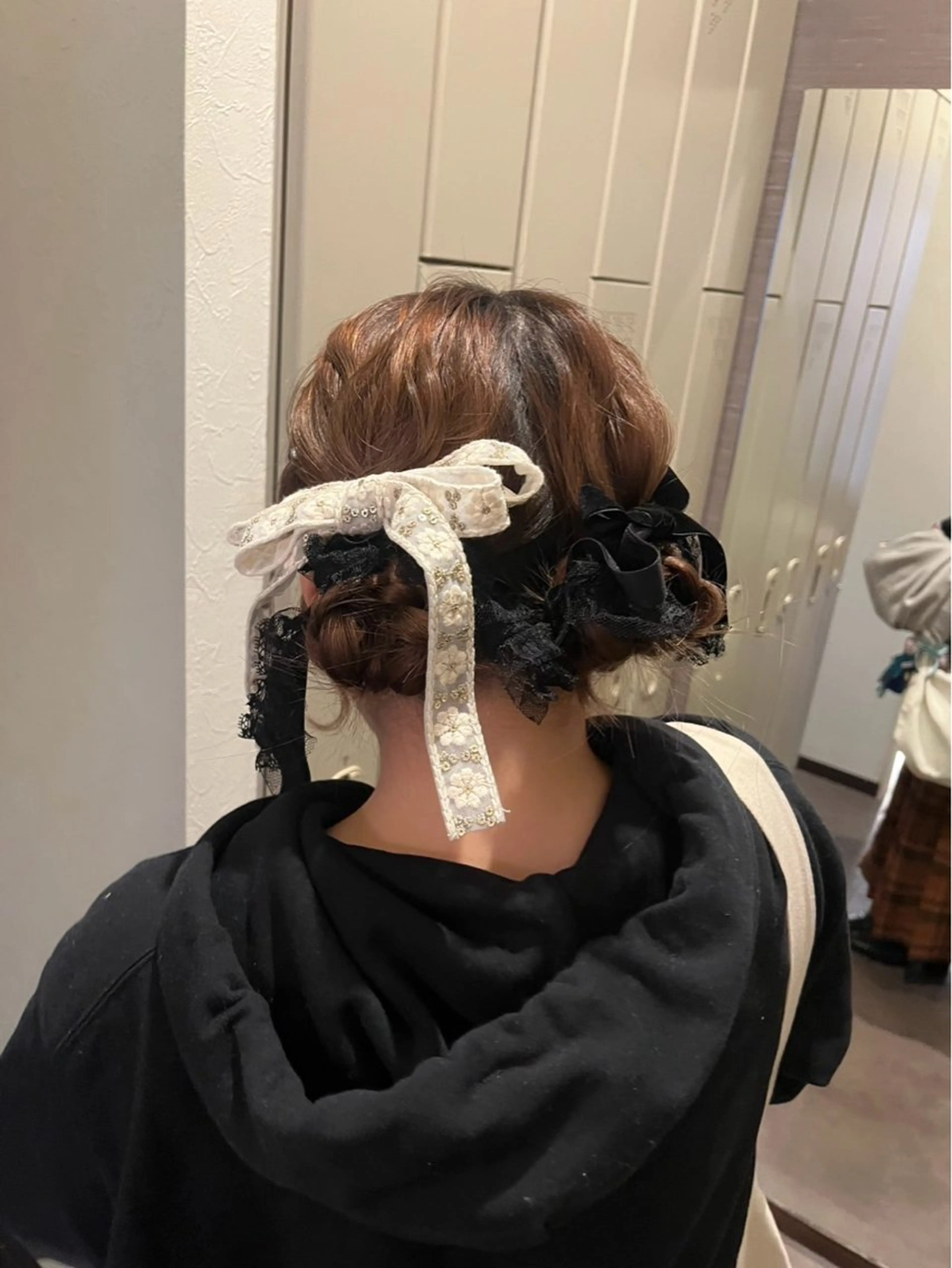 ヘアアレンジ お団子ヘア ボブ 松本 萌奈のヘアスタイル