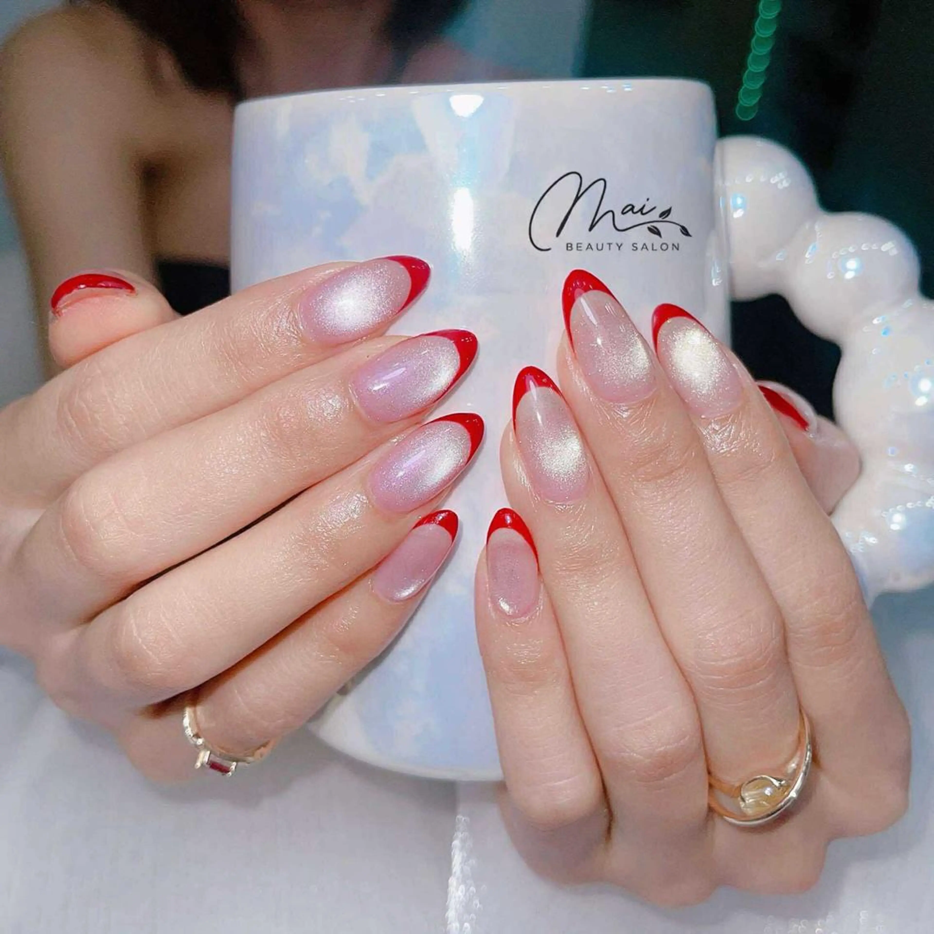 ネイル アニマル柄 ボルドー ジェルネイル ニュアンスネイル パラジェル ハンドネイル MaiBeauty HaNaのネイルデザイン