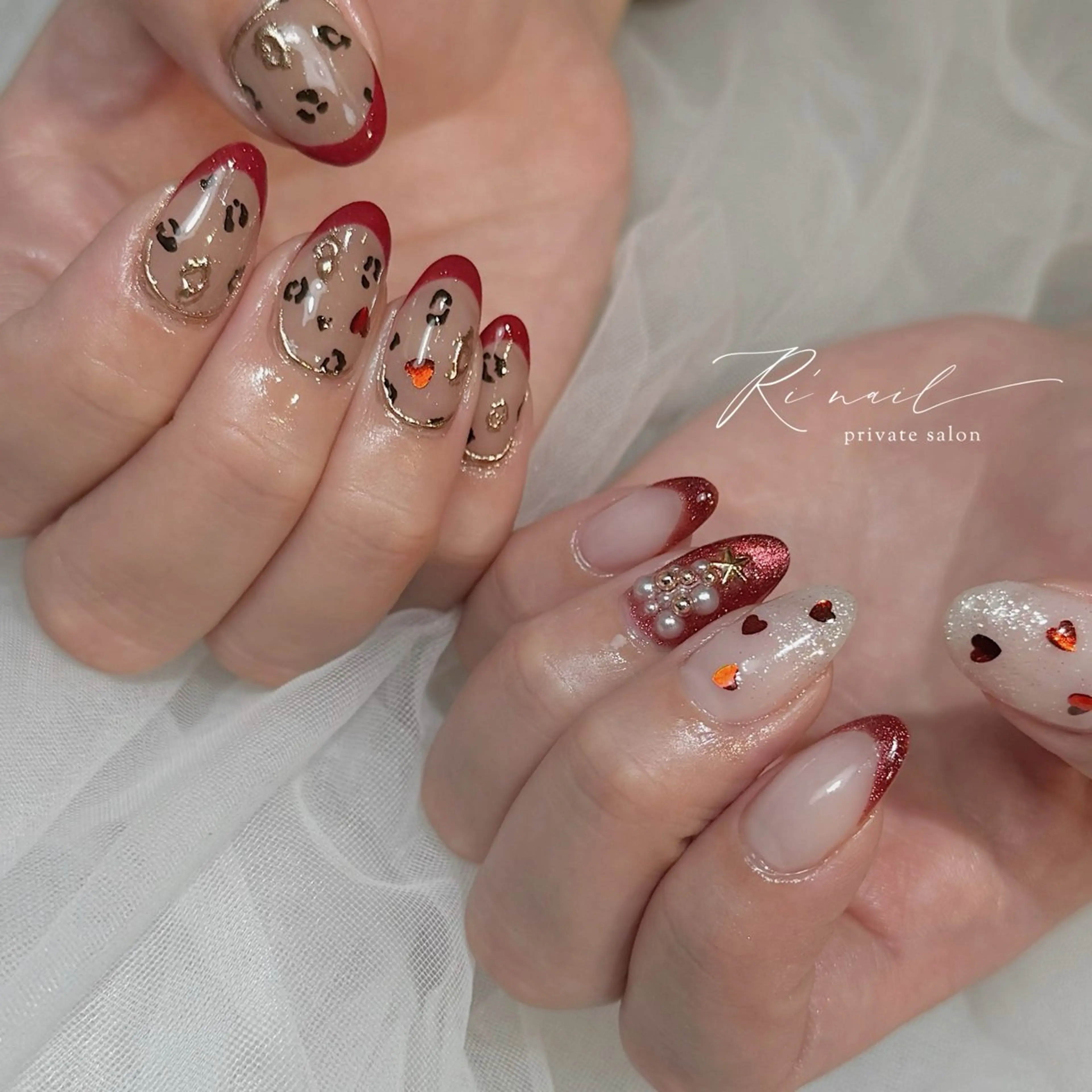 ネイル アニマル柄 フレンチネイル ISHIWATA LINAのネイルデザイン