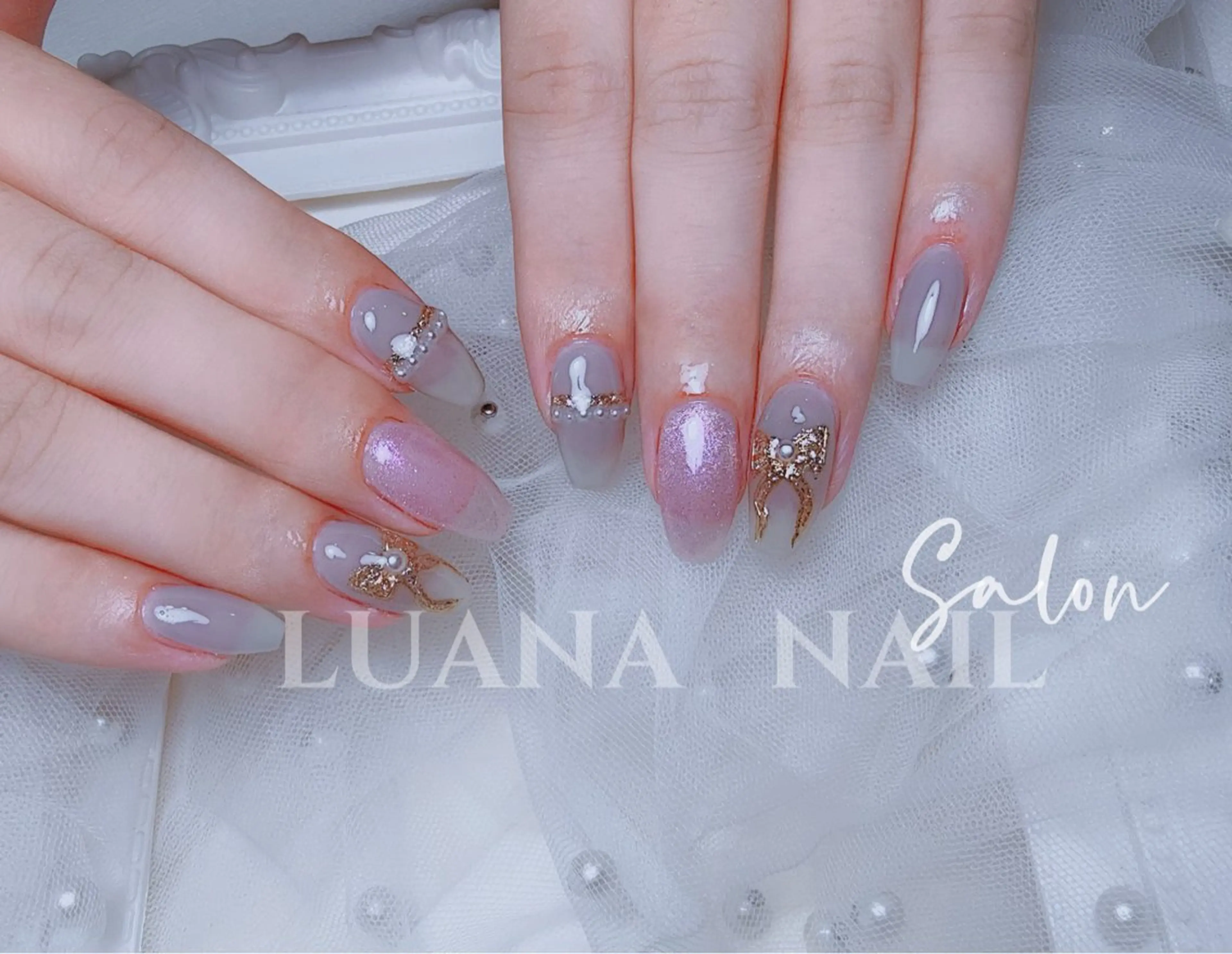 ネイル フラッシュネイル フレンチネイル 韓国ネイル マグネットネイル ミラーネイル ハンドネイル ルアナネイルサロン所属・ルアナネイル サロンのネイルデザイン