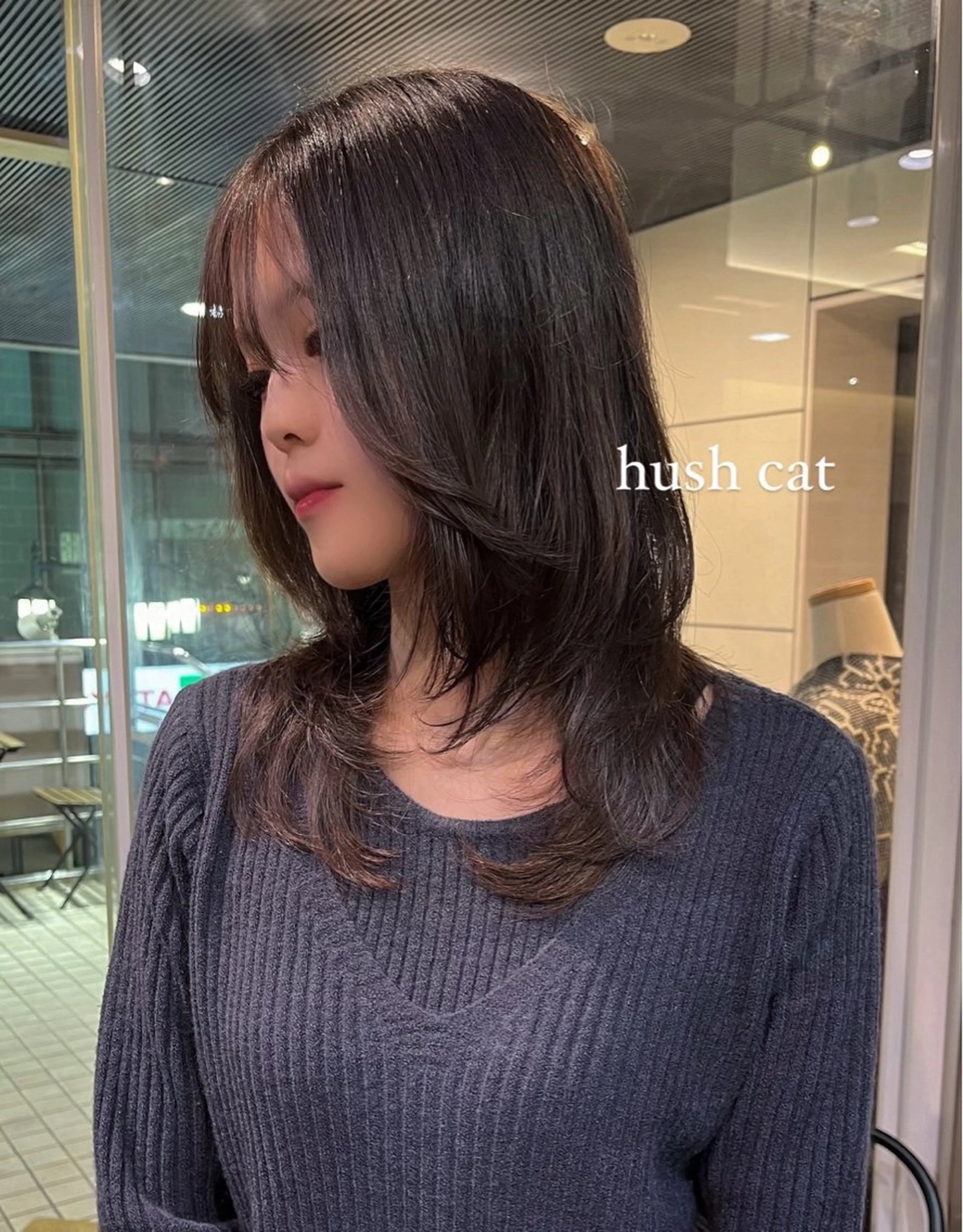 ロング カラー カット ヘアカラー トリートメント 韓国レイヤー/センタ ーパート/坂本翔のヘアスタイル