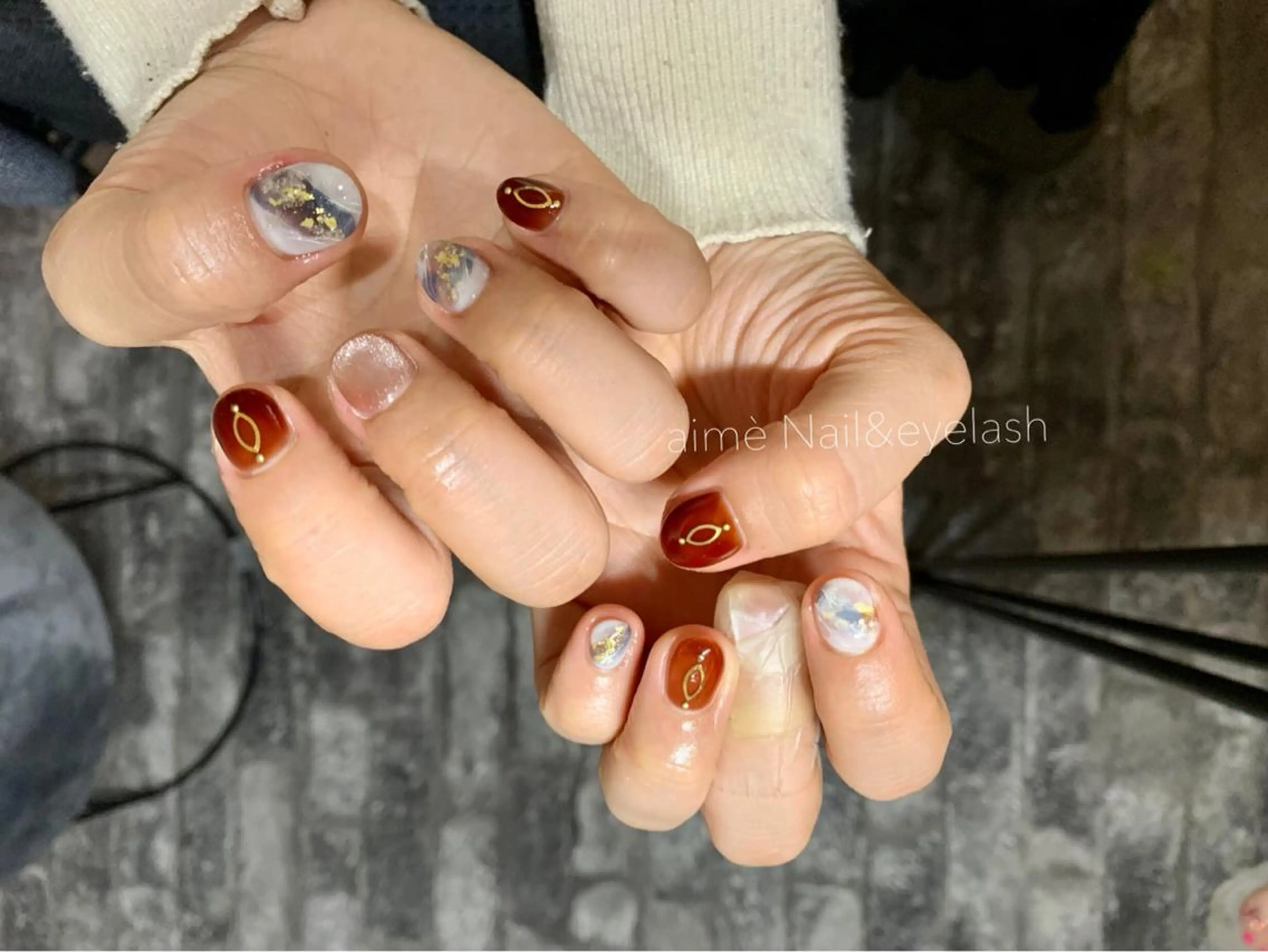 ネイル ニュアンスネイル aime 中崎町のネイルデザイン