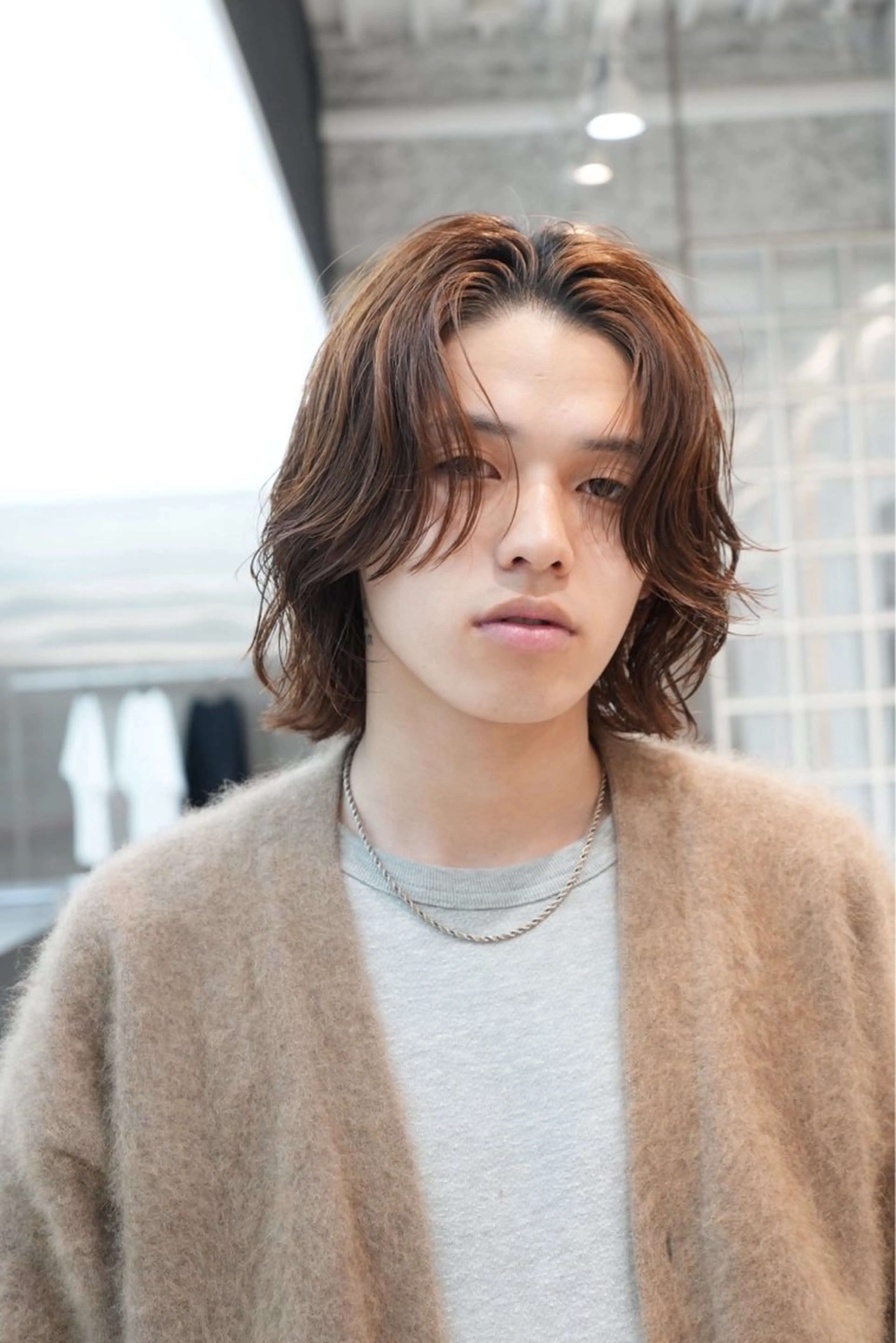 ミディアム カラー パーマ メンズ カット パーマ fifth shibuya所属・fifth 菅崎愛斗のヘアスタイル