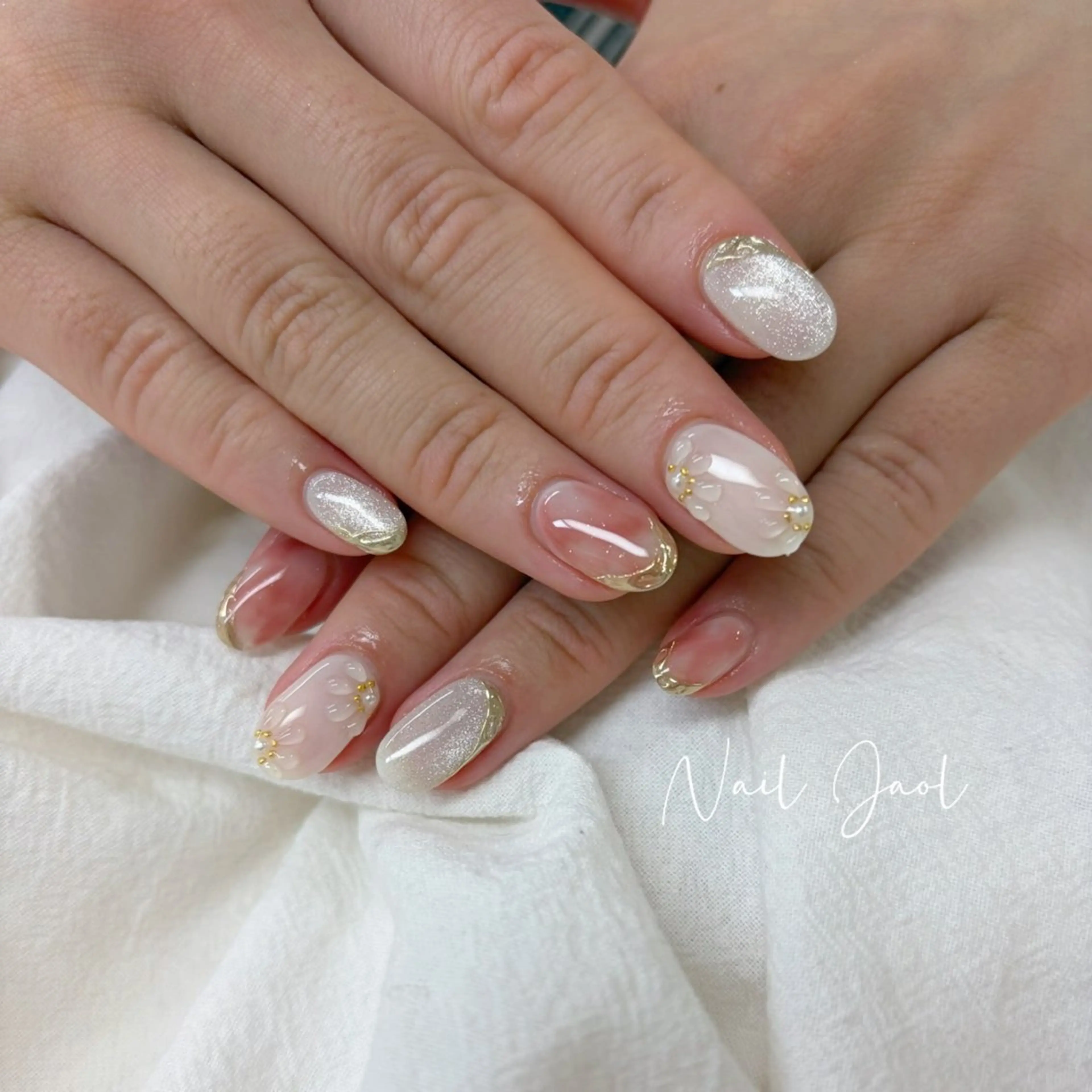 ミディアム 韓国風ヘア ハンドネイル nail jaol池袋店所属・ネイルJaol 池袋のネイルデザイン