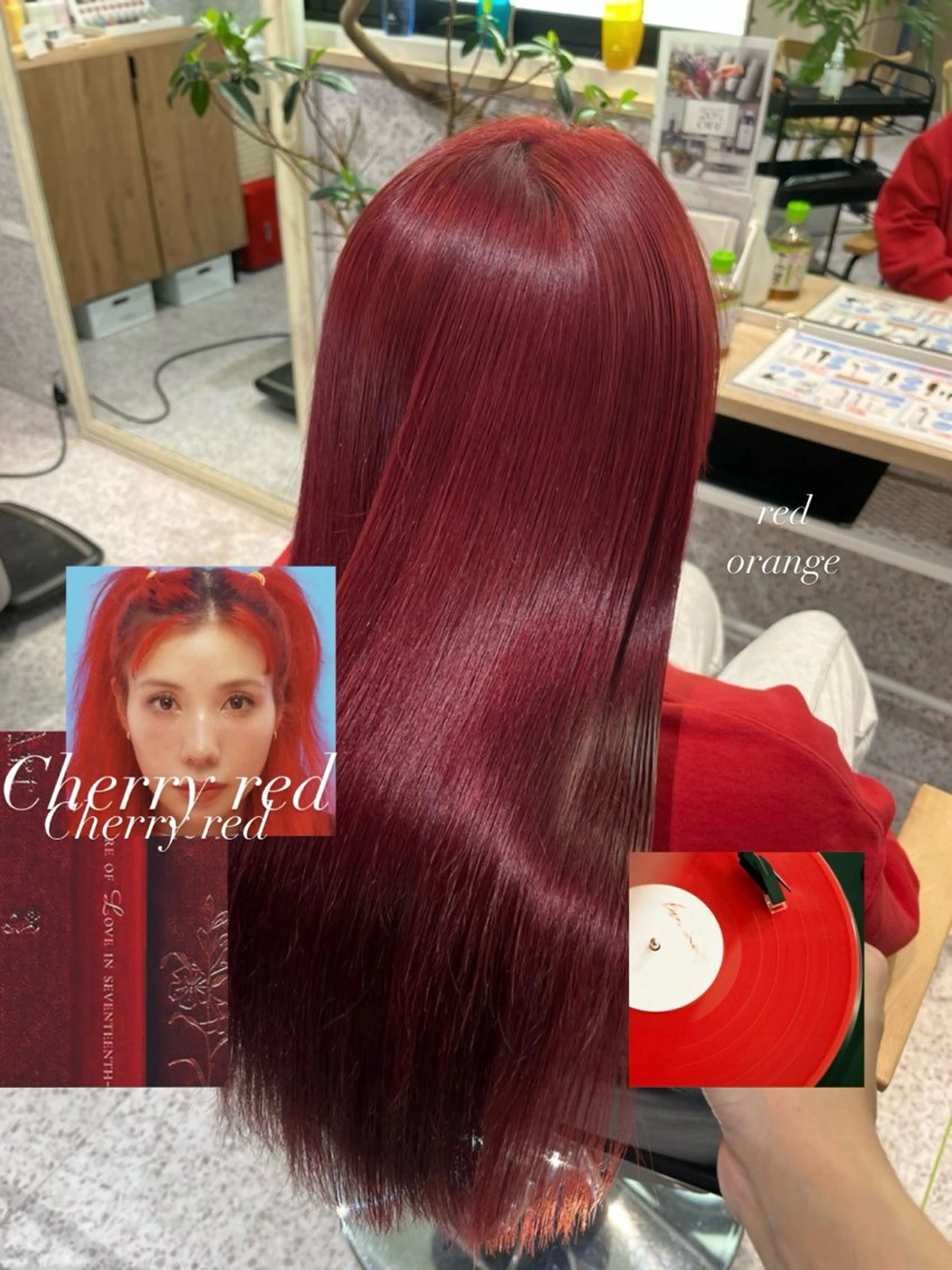 ロング カラー ブリーチ ダブルカラー レッドカラー 髪質改善 ヘアカラー トリートメント 髪質改善&艶カラー/ ほんだあみ (♡)のヘアスタイル