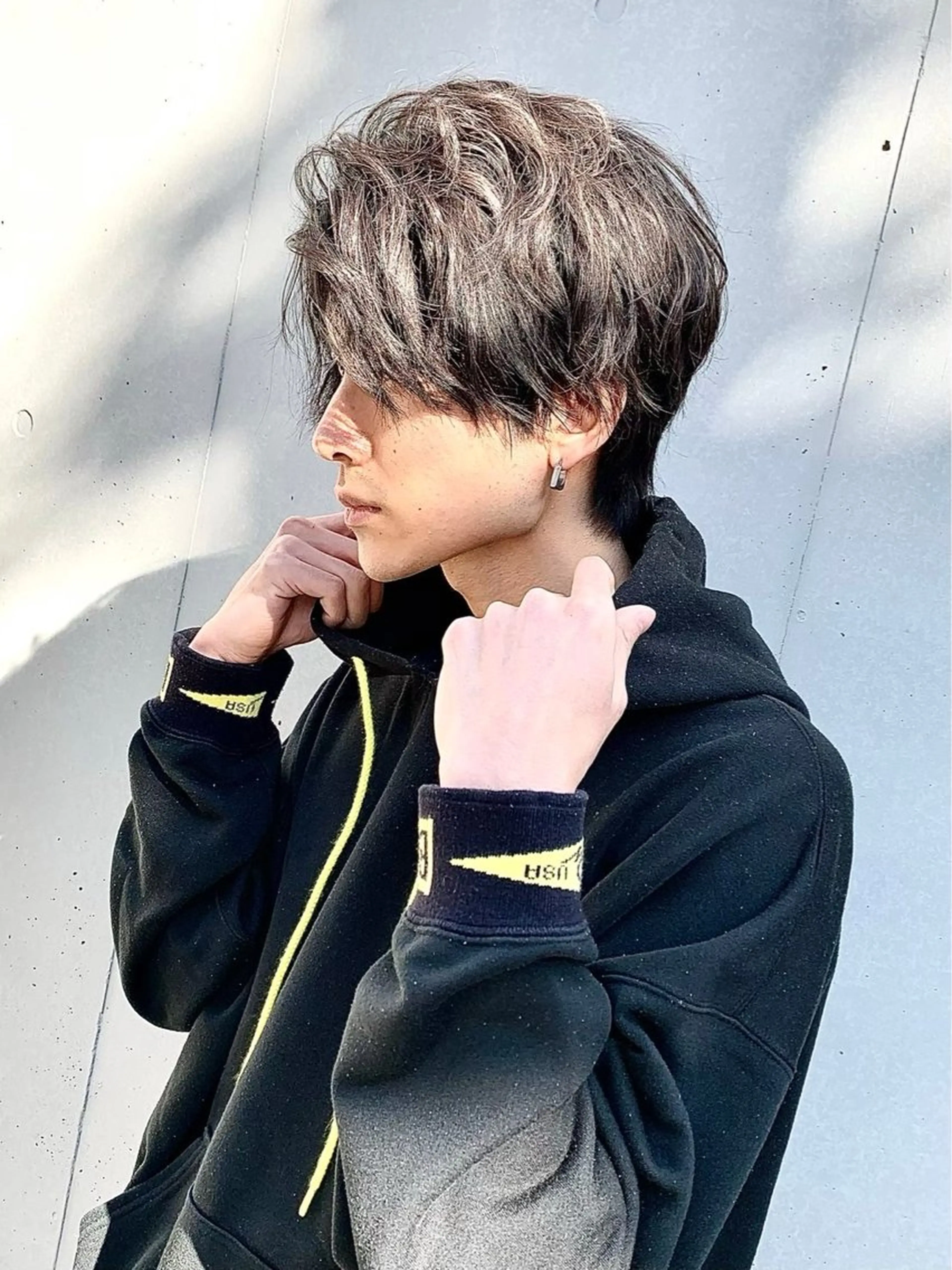 ミディアム メンズ マッシュ 曲がる縮毛矯正 メンズ特化/鈴木美璃のヘアスタイル