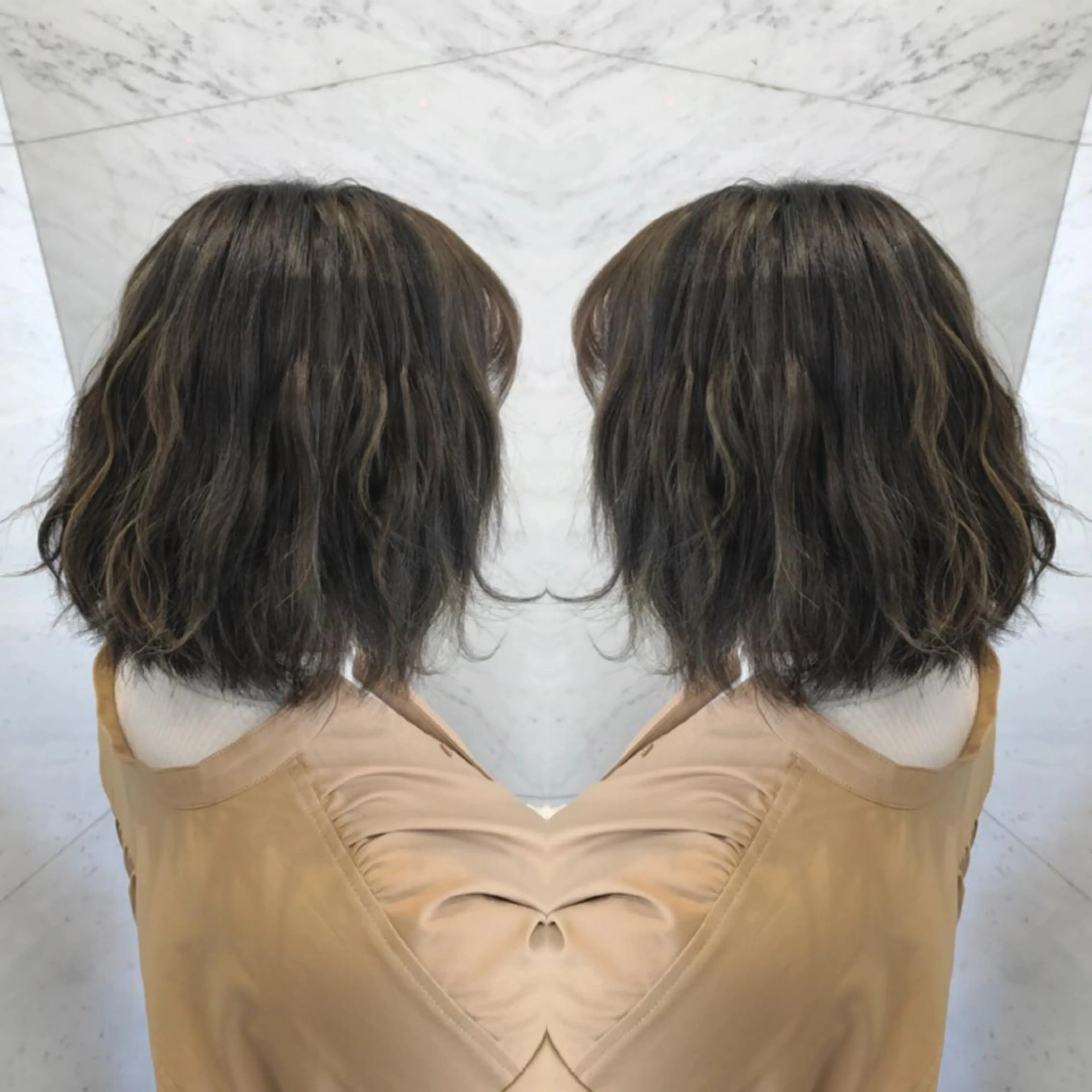 ミディアム カラー ヘアカラー cecil hair所属・重政 和樹のヘアスタイル