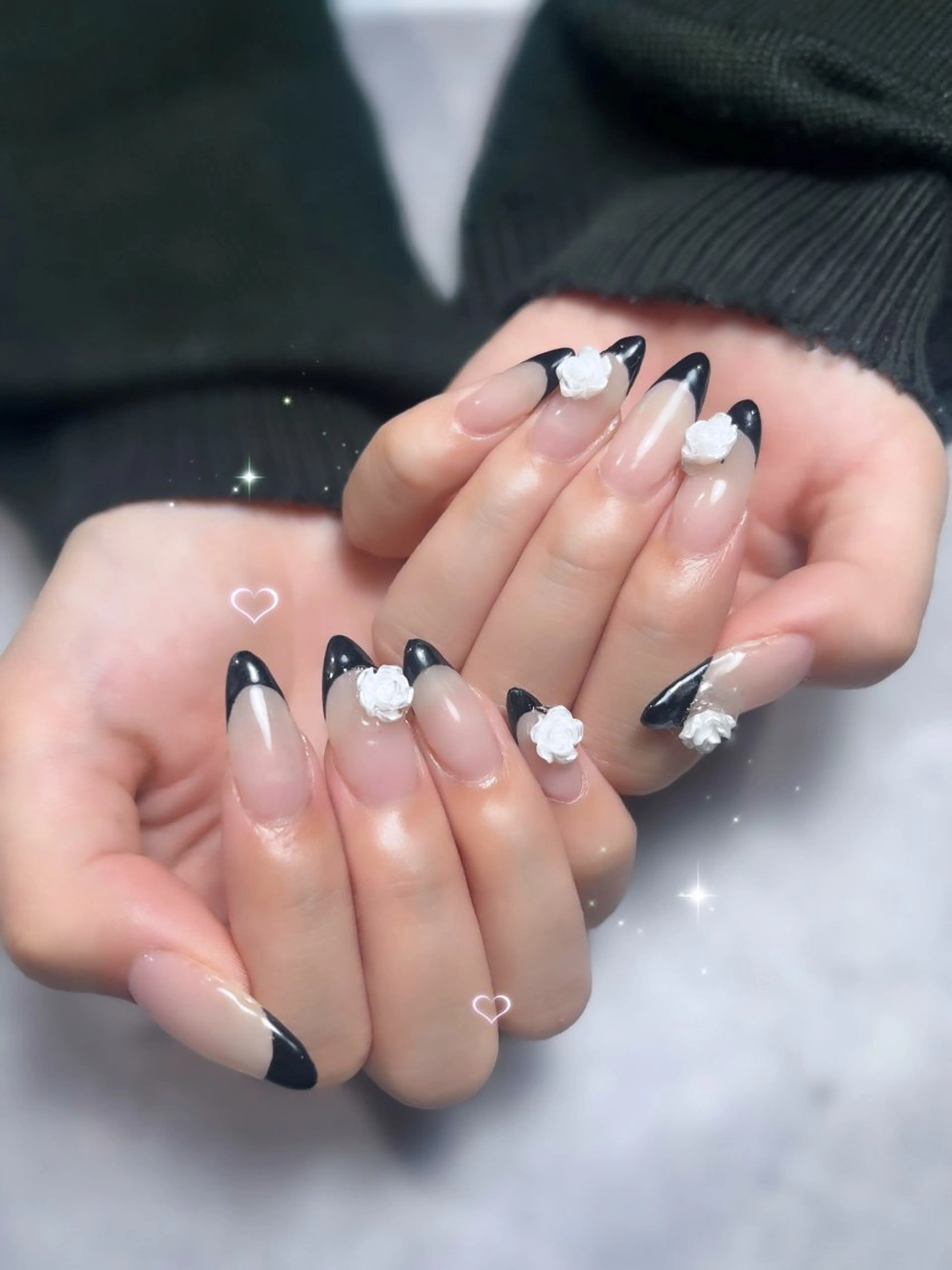 チップスカルプ【自店・他店オフ無料（ソフトジェル）★長さだし】フレンチ🫧甘皮ケア込み※クリアベースの写真