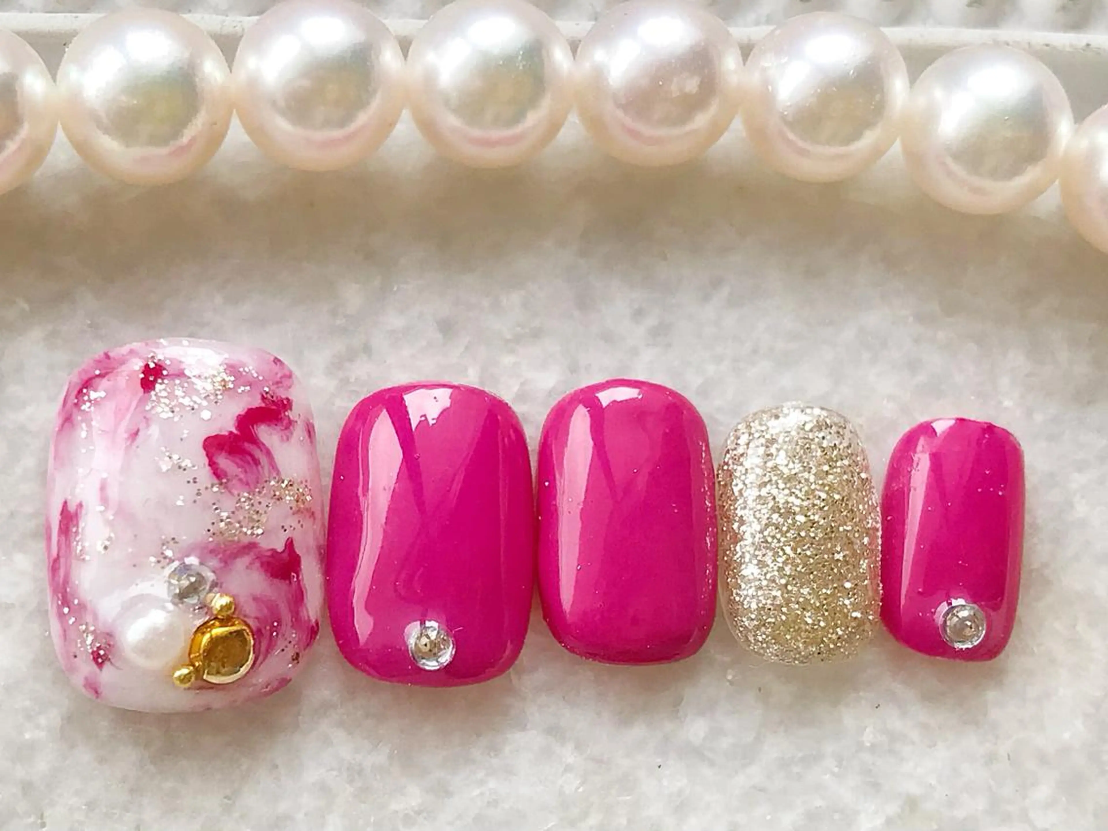 ネイル アートネイル フットネイル ジェルネイル 大理石ネイル(マーブル) パラジェル Satomi  のネイルデザイン