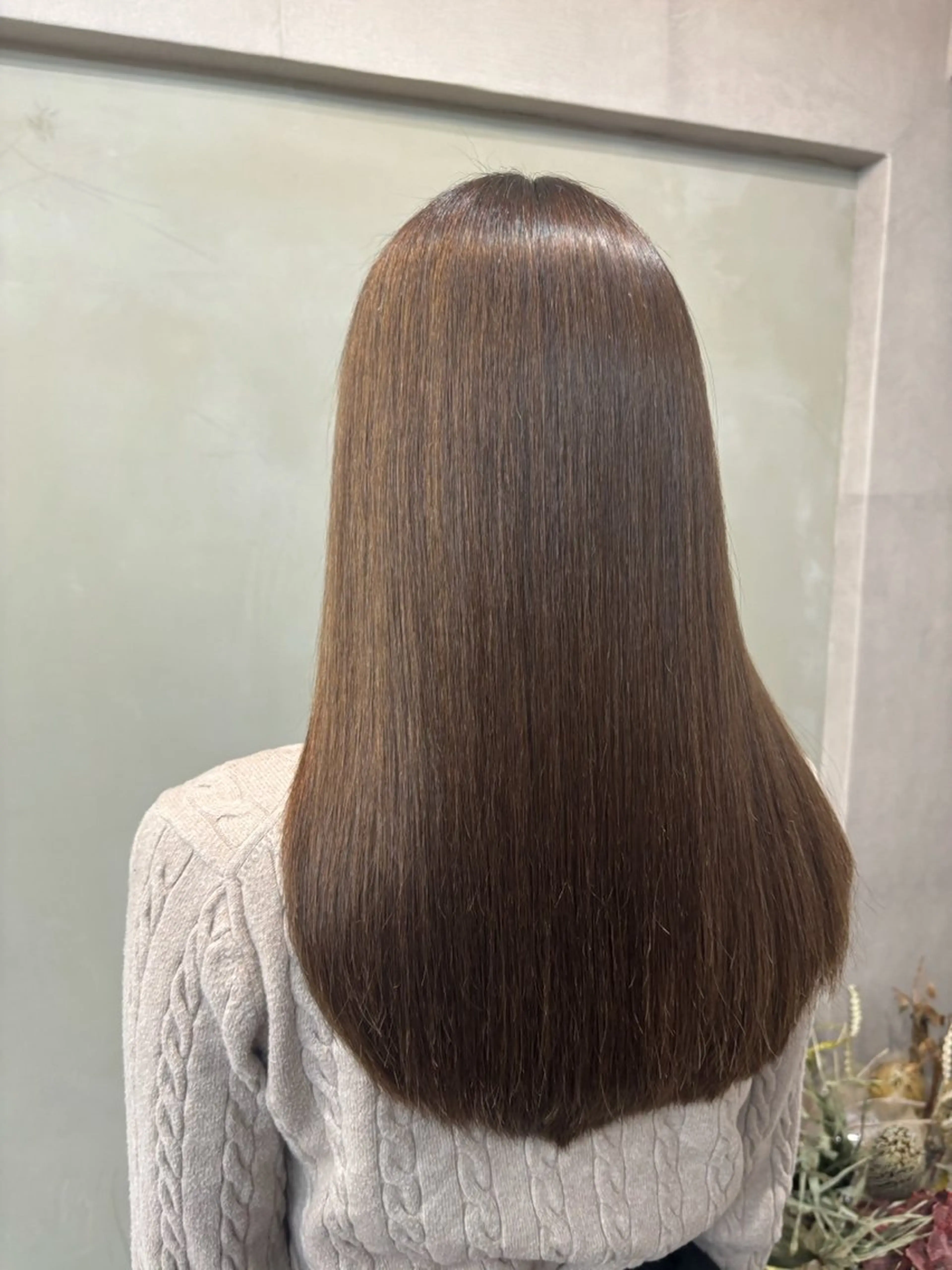 セミロング 縮毛矯正 カット 縮毛矯正 トリートメント 髪質改善ストレート/ ブリーチ／渋谷　福田のヘアスタイル