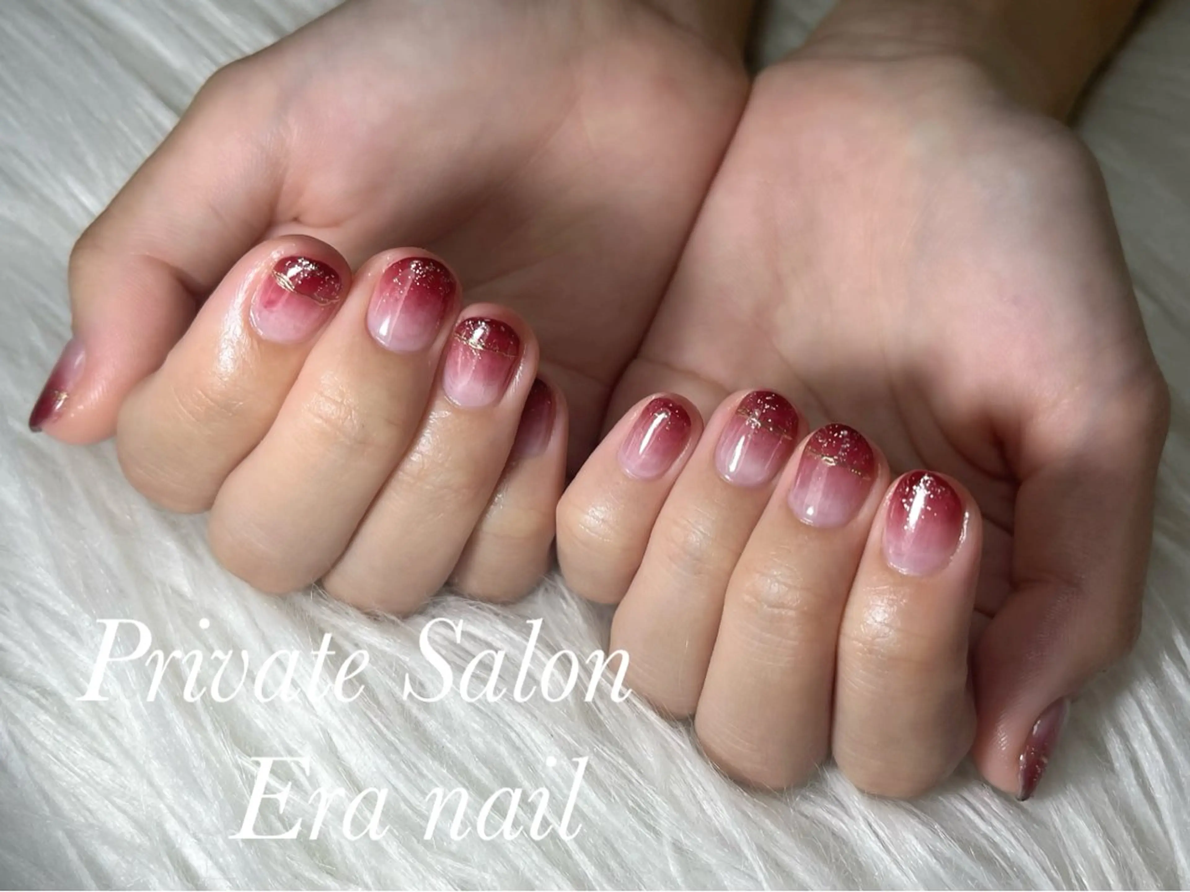 ネイル ボルドー グラデーション Era nailのネイルデザイン