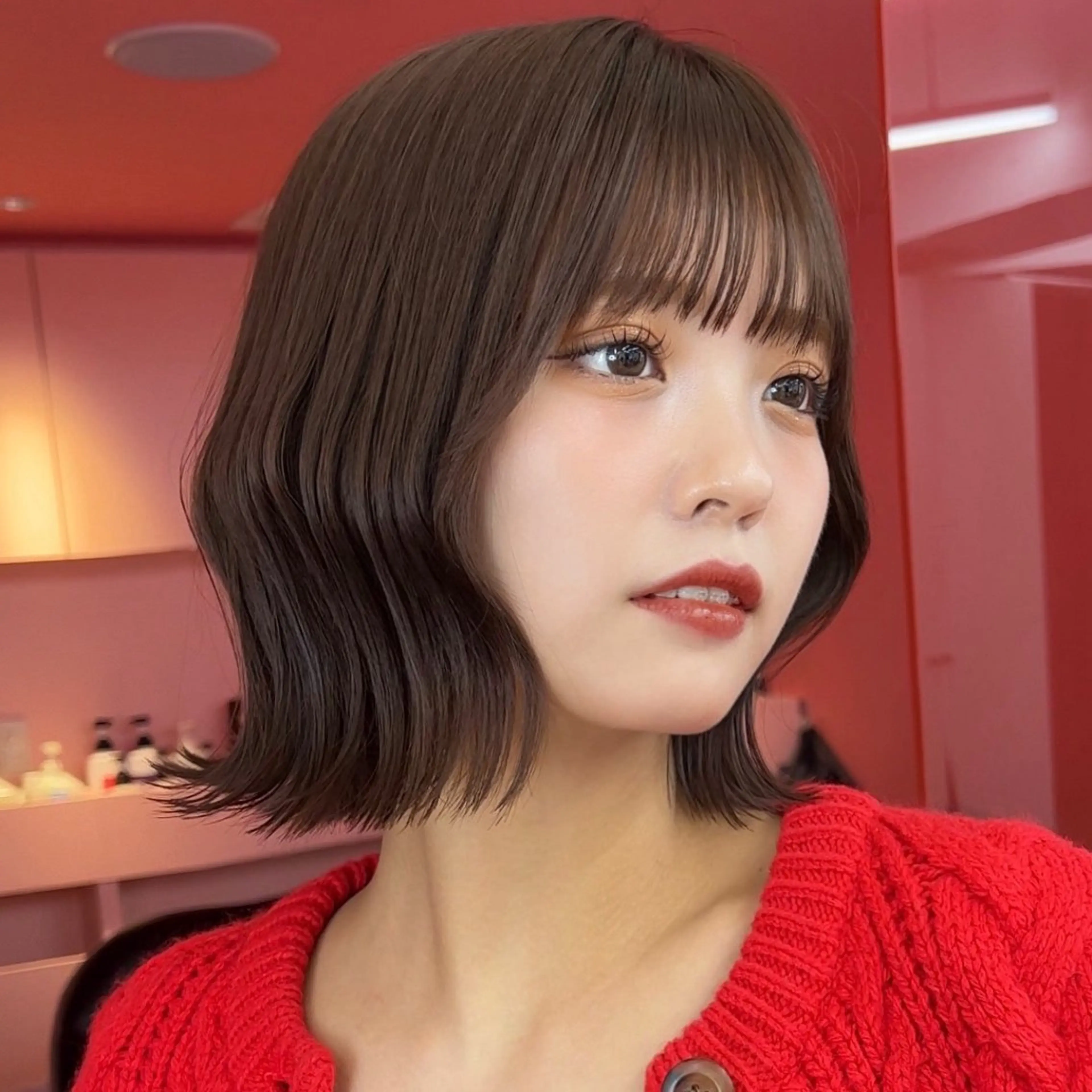 ショート カラー カット ヘアカラー トリートメント 莉乃/縮毛矯正/髪質 改善/艶カラーのヘアスタイル