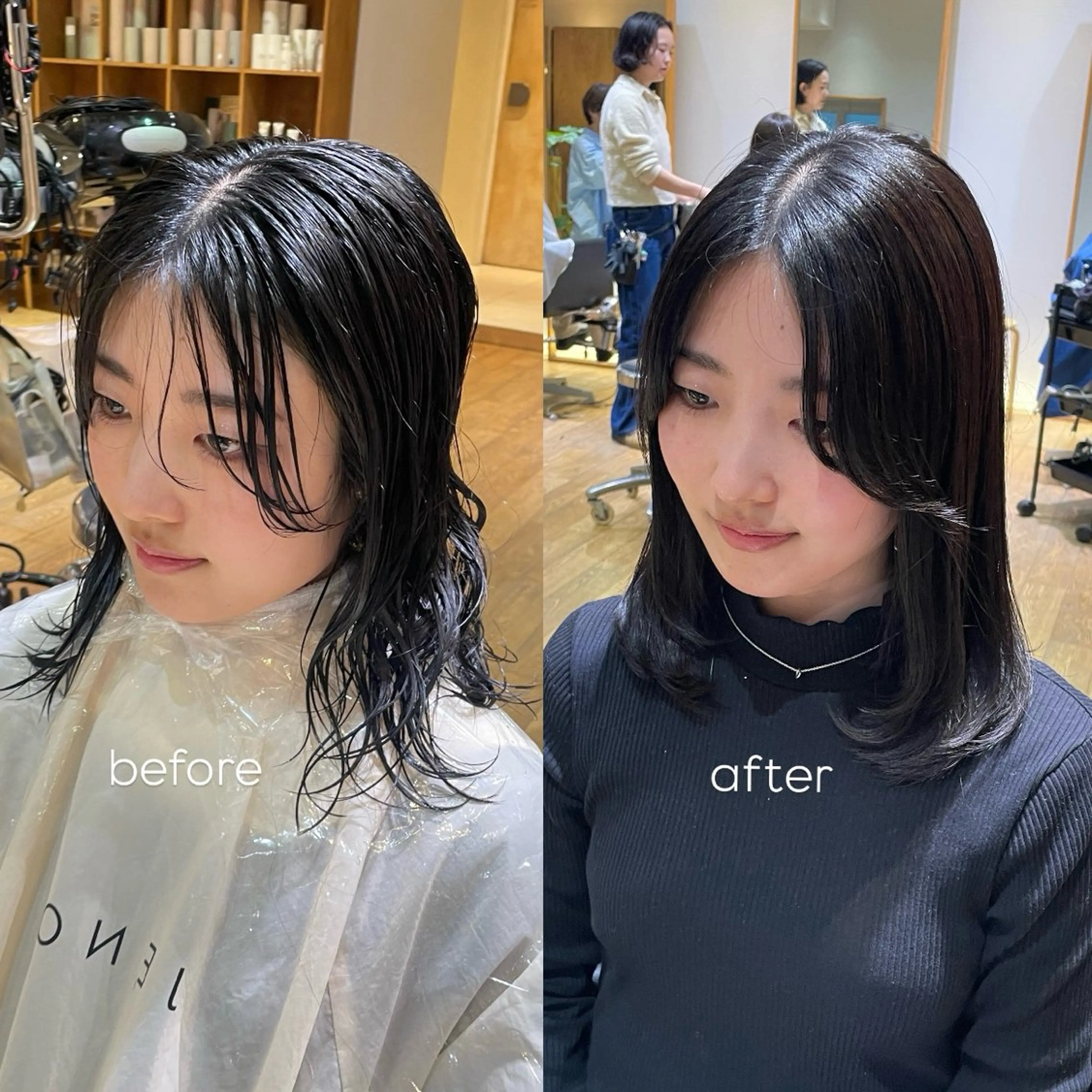 ミディアム パーマ ミディアムパーマ トリートメント ストレートパーマ 縮毛矯正 縮毛矯正/レイヤー /ひかる🌙のヘアスタイル