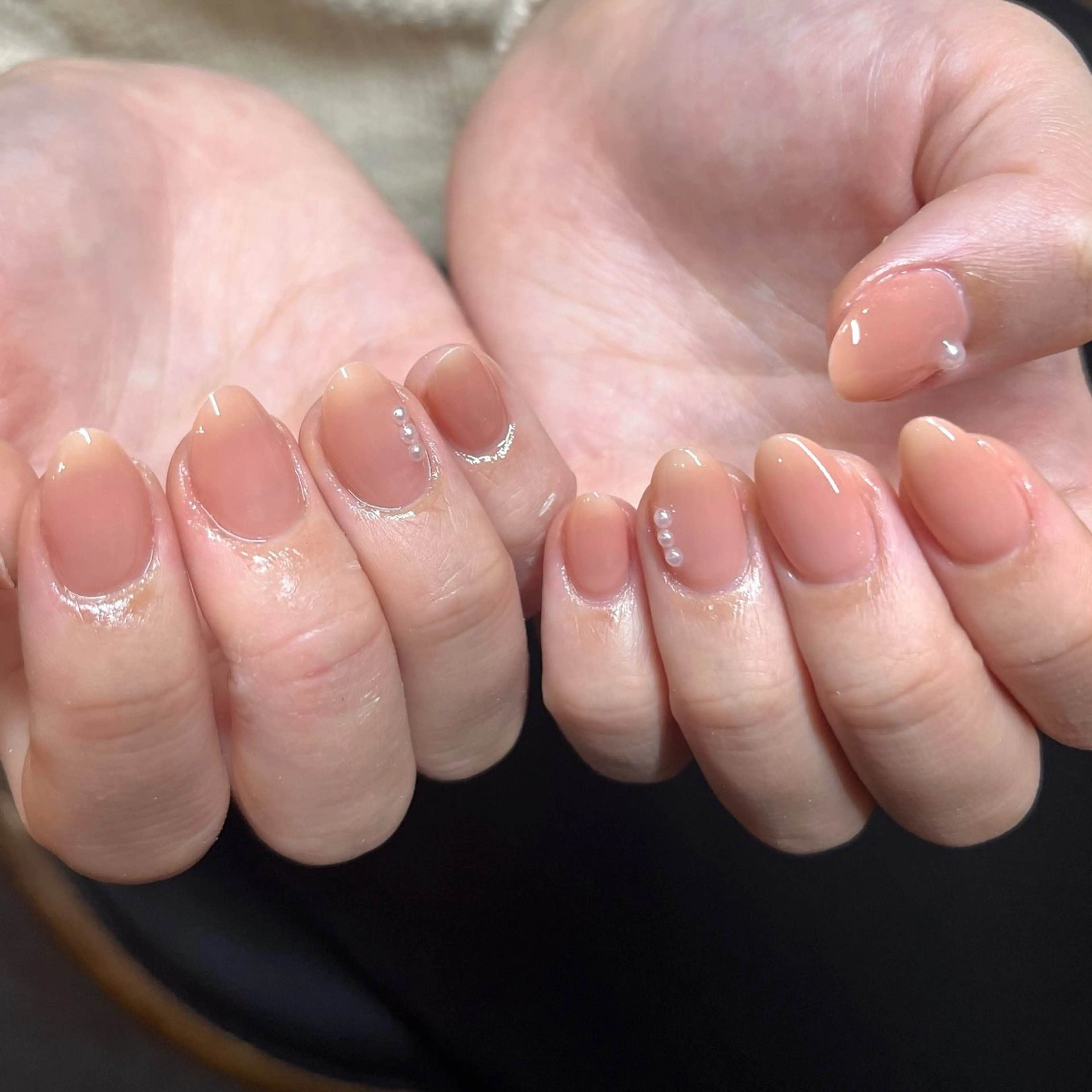 ネイル ワンカラーネイル ピンク ピンクベージュ ショートネイル ハンドネイル ハンドケア 🎀NAIL🎀 AI🪄︎︎◝✩のネイルデザイン