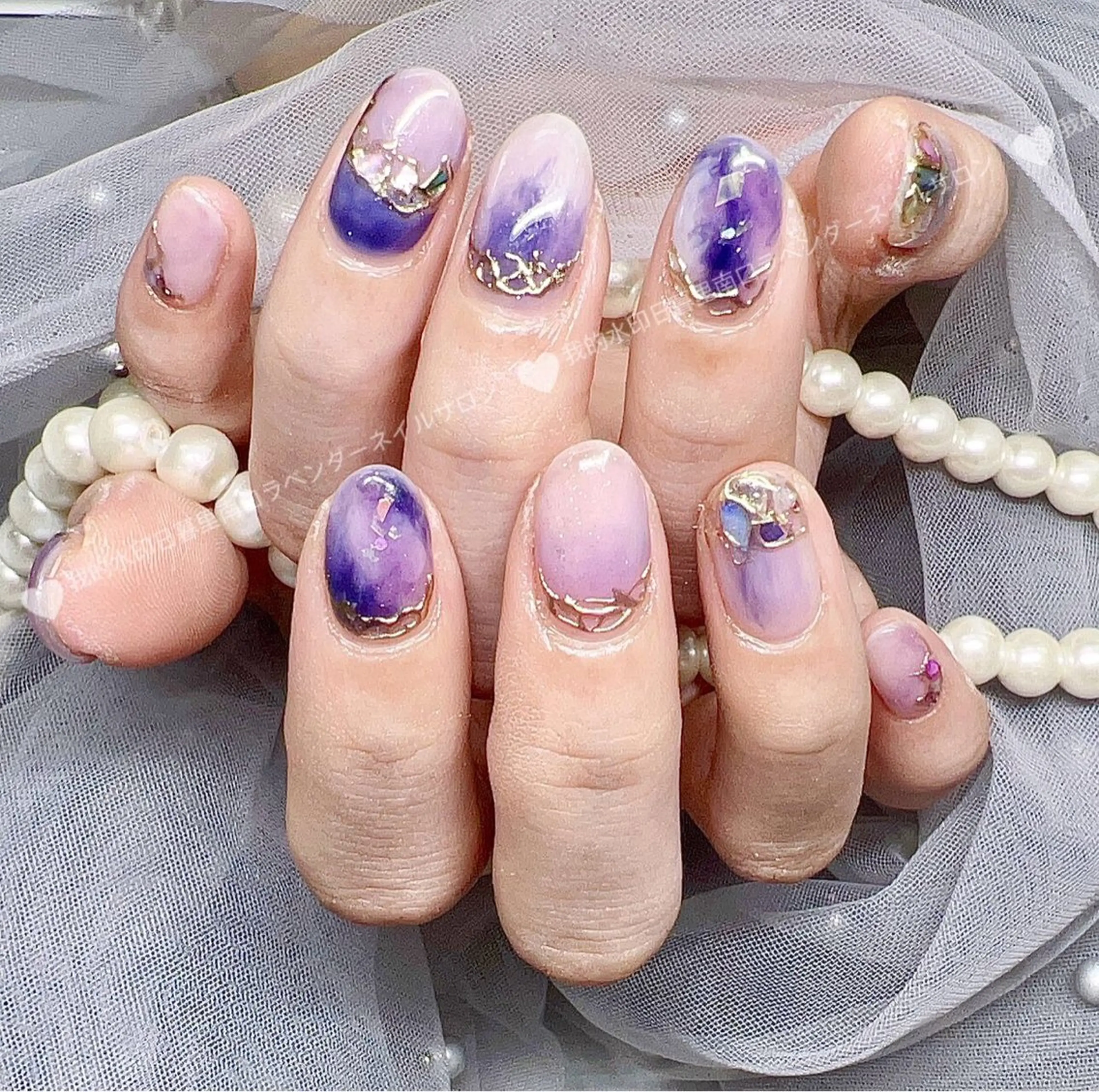 ネイル ラベンダー💖日暮里 ルル💖ネイルのネイルデザイン