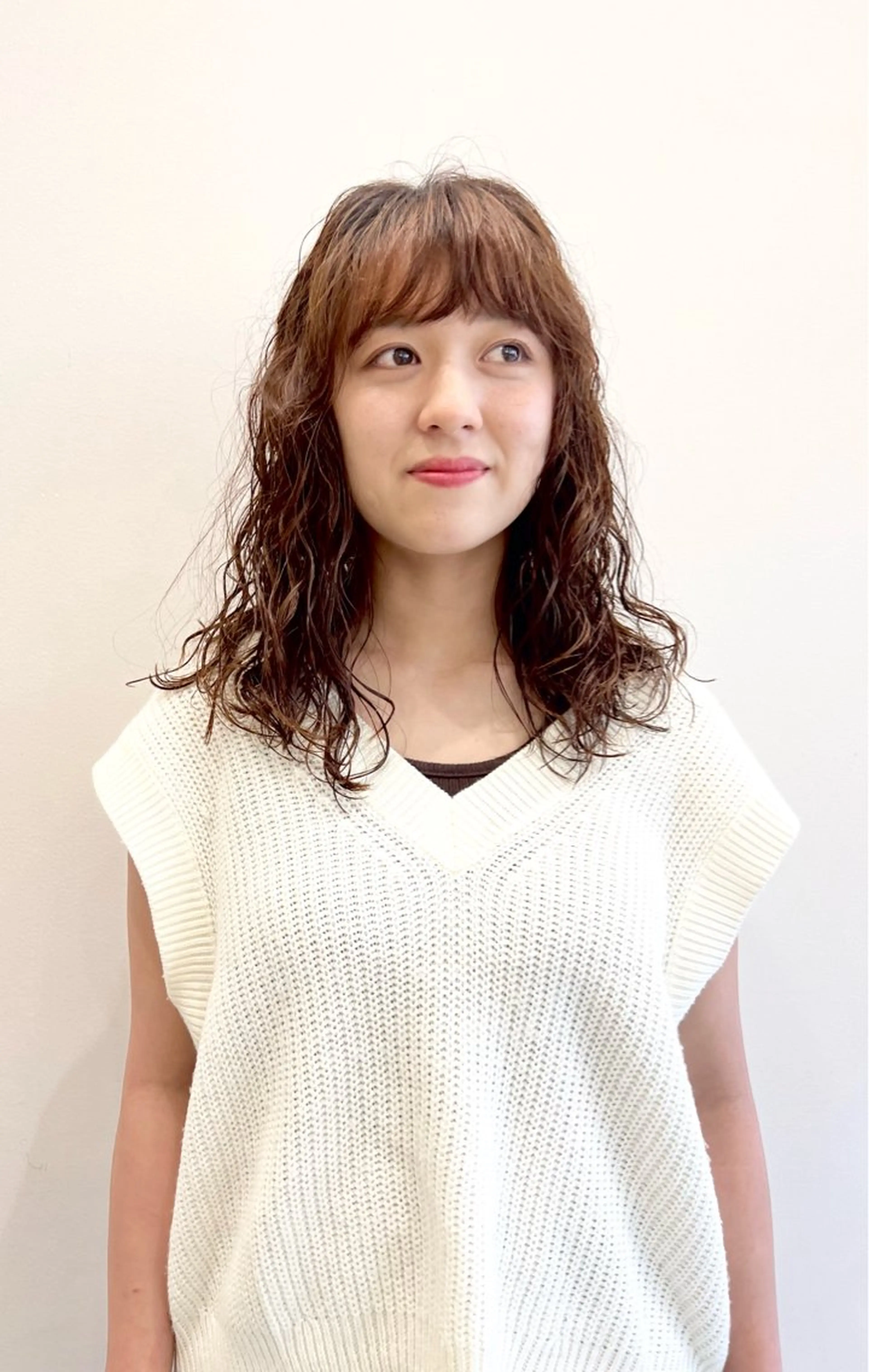 セミロング パーマ セミロングパーマ 似合わせカット🫧 /パーマRINAのヘアスタイル