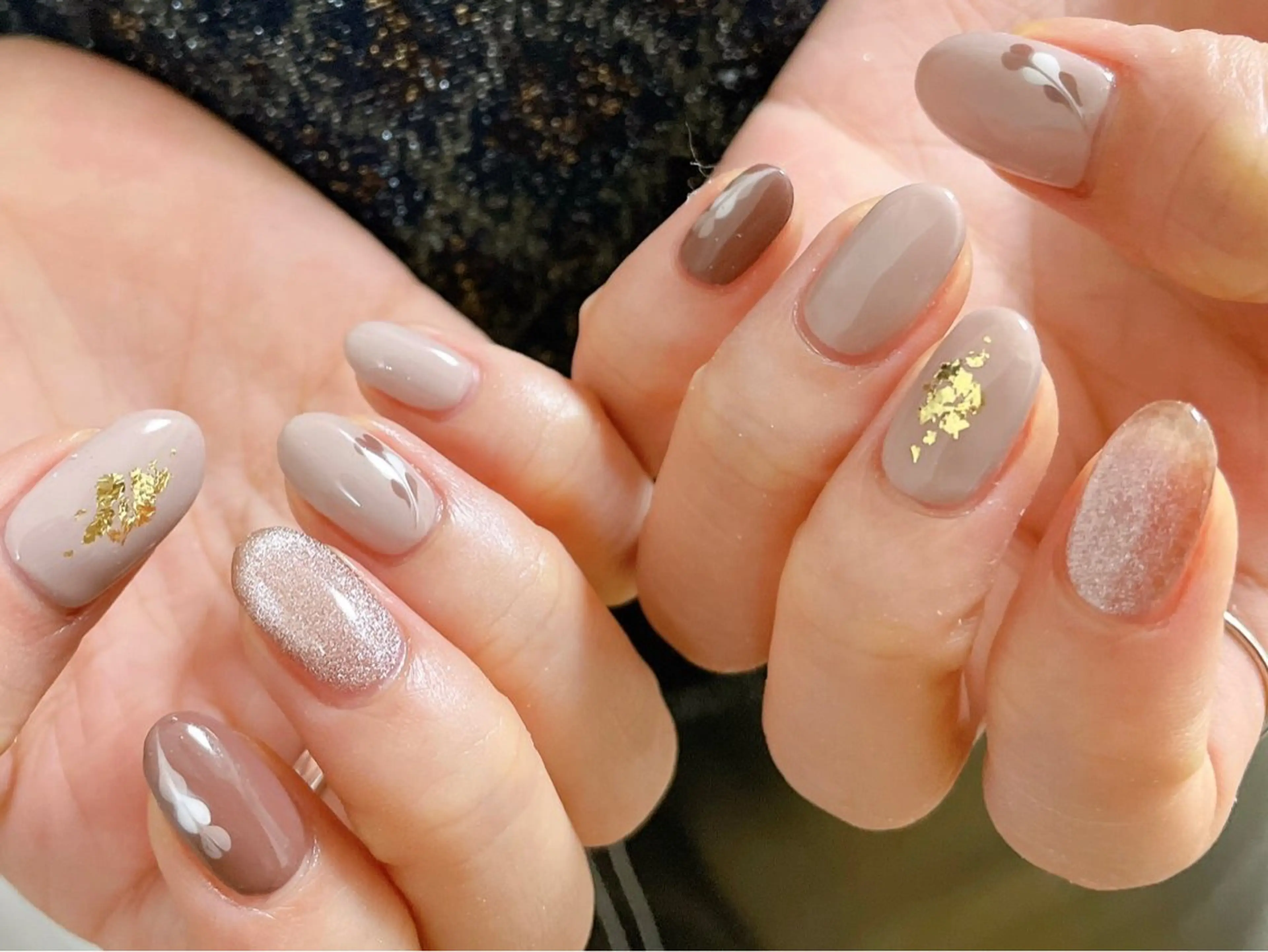 ネイル ジェルネイル マグネットネイル パラジェル バレンタイン ワンホンネイル kiki nail 二子玉川のネイルデザイン