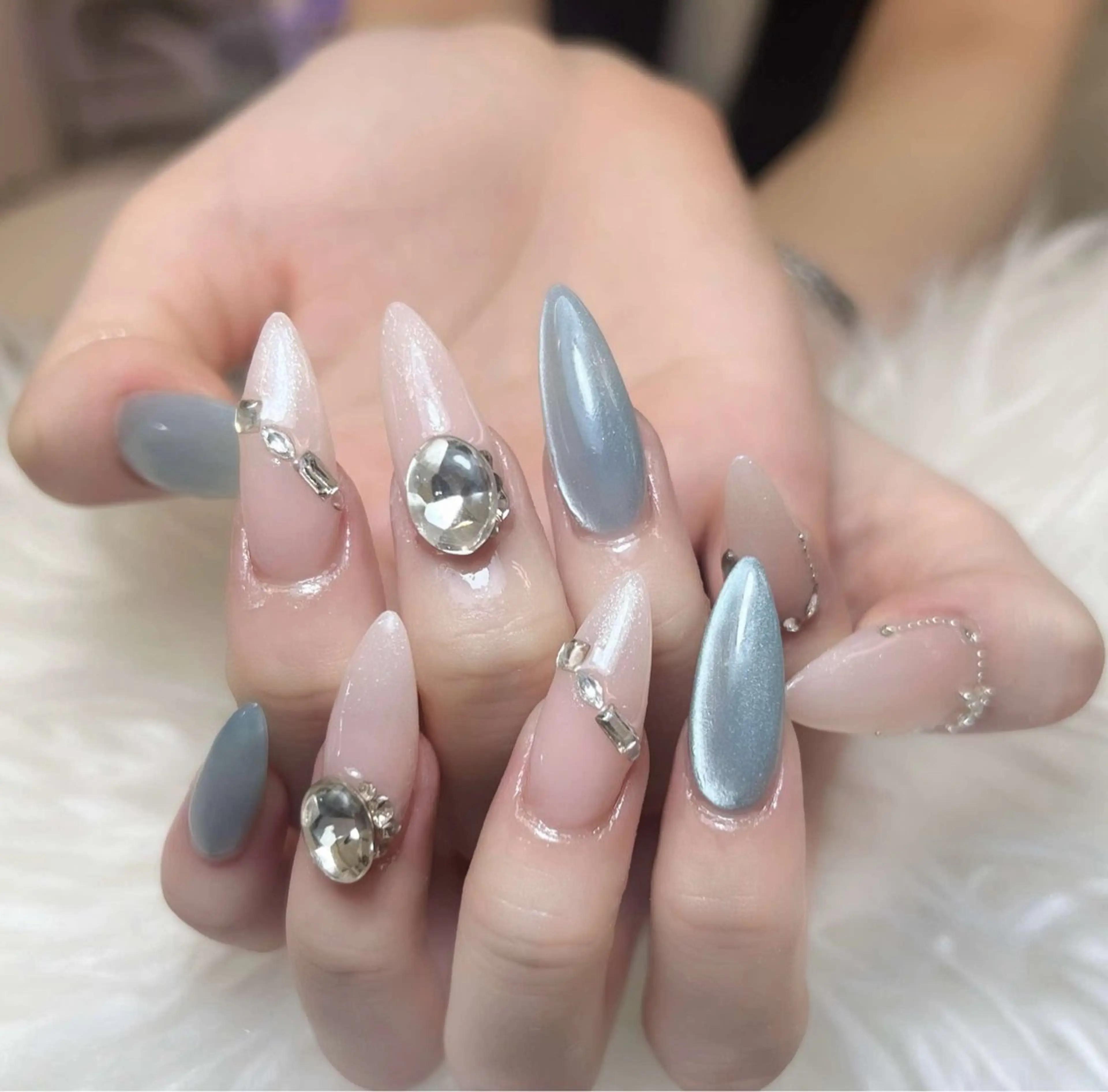 ネイル チークネイル 長さ出し フットネイル マグネットネイル 持ち込み ANH NAIL ゴテゴテ専門店💎のネイルデザイン