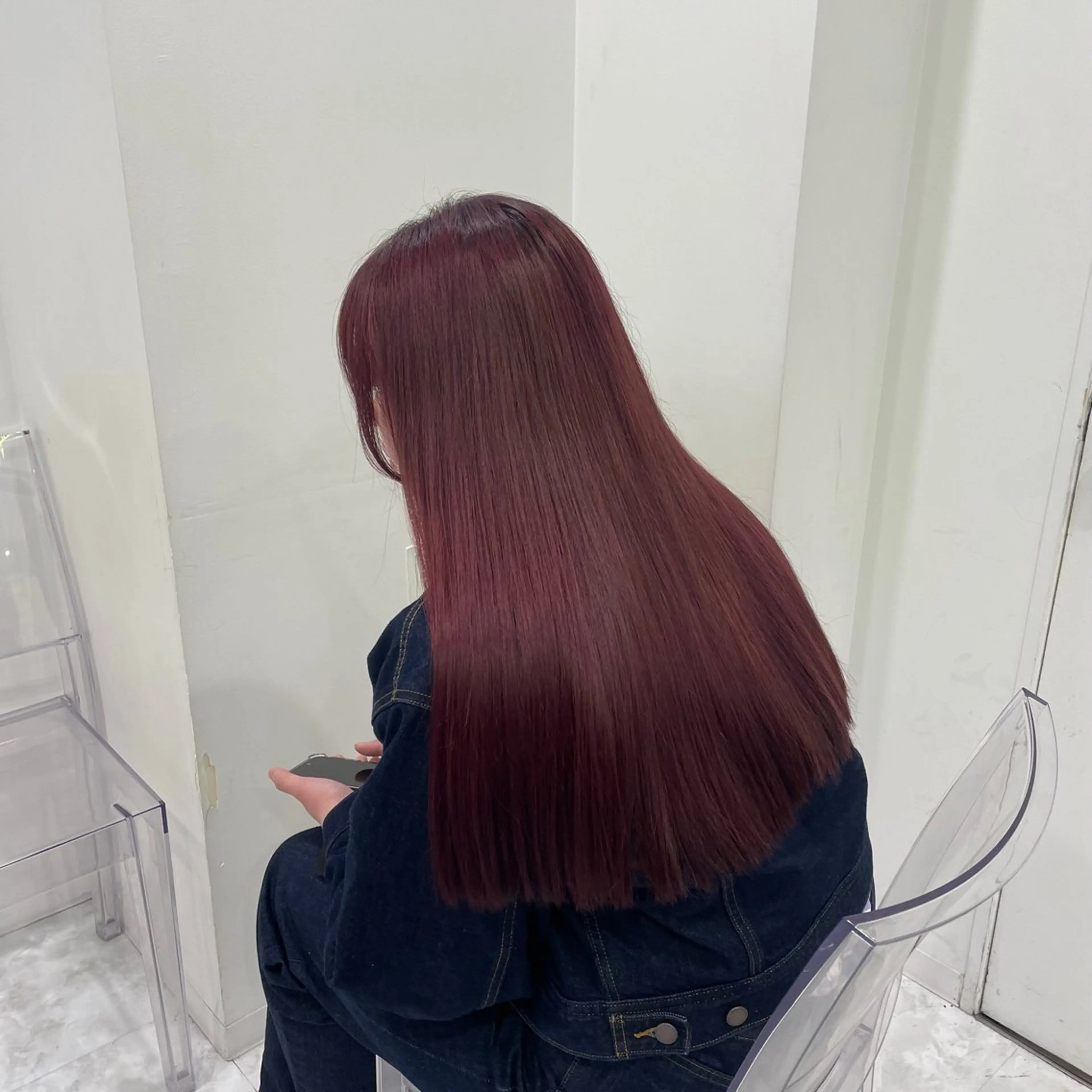 ロング カラー ヘアアレンジ ブリーチ ブリーチなしカラー レッドカラー ❣️ブリーチなし暖色 ayu❣️のヘアスタイル