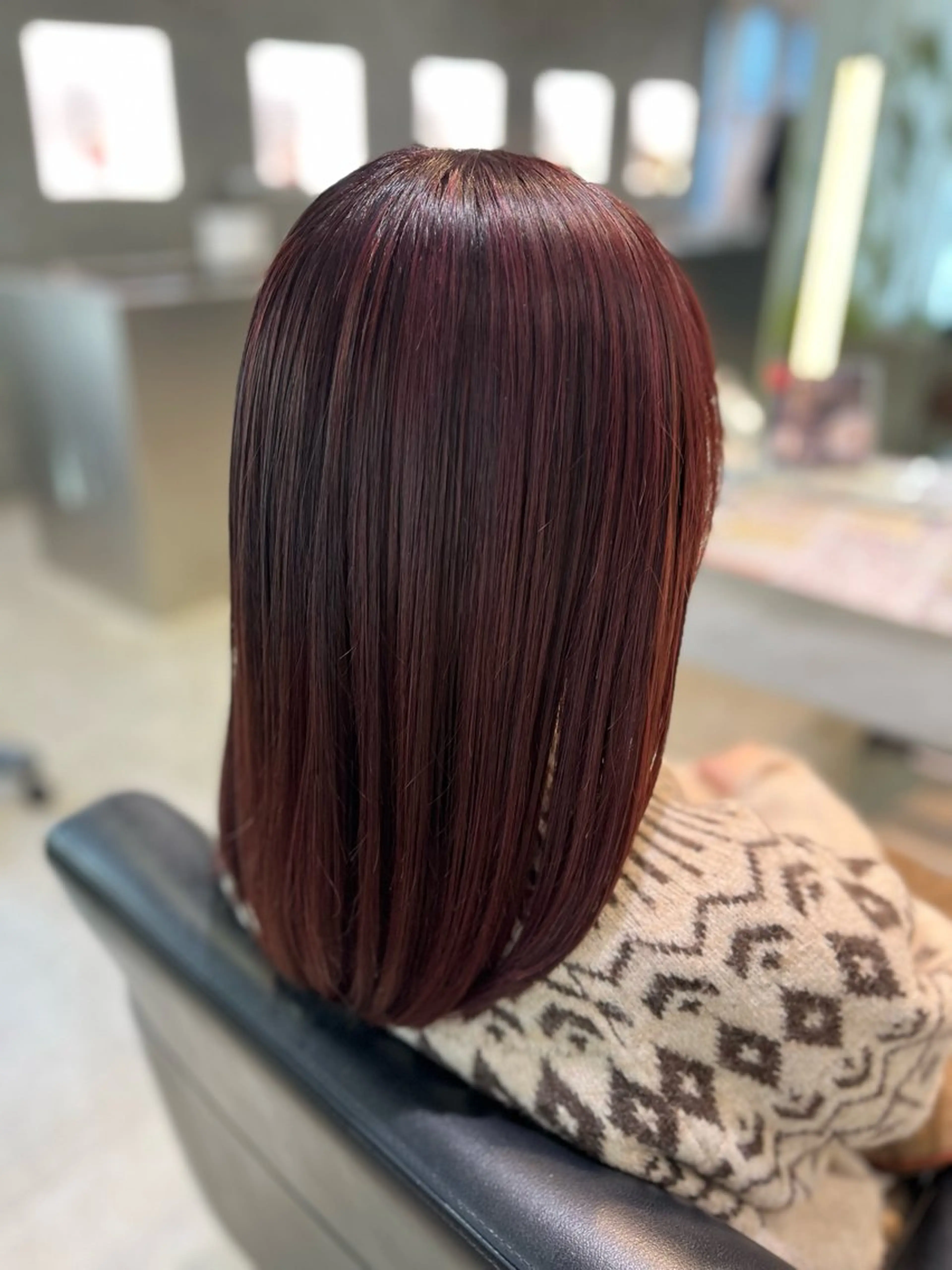 ミディアム カラー ミディアムレイヤー ハイライトカラー ピンクカラー ハイライト 髪質改善 ヘアカラー トリートメント 透明感カラー/ 髪質改善/着付けのその他イメージ