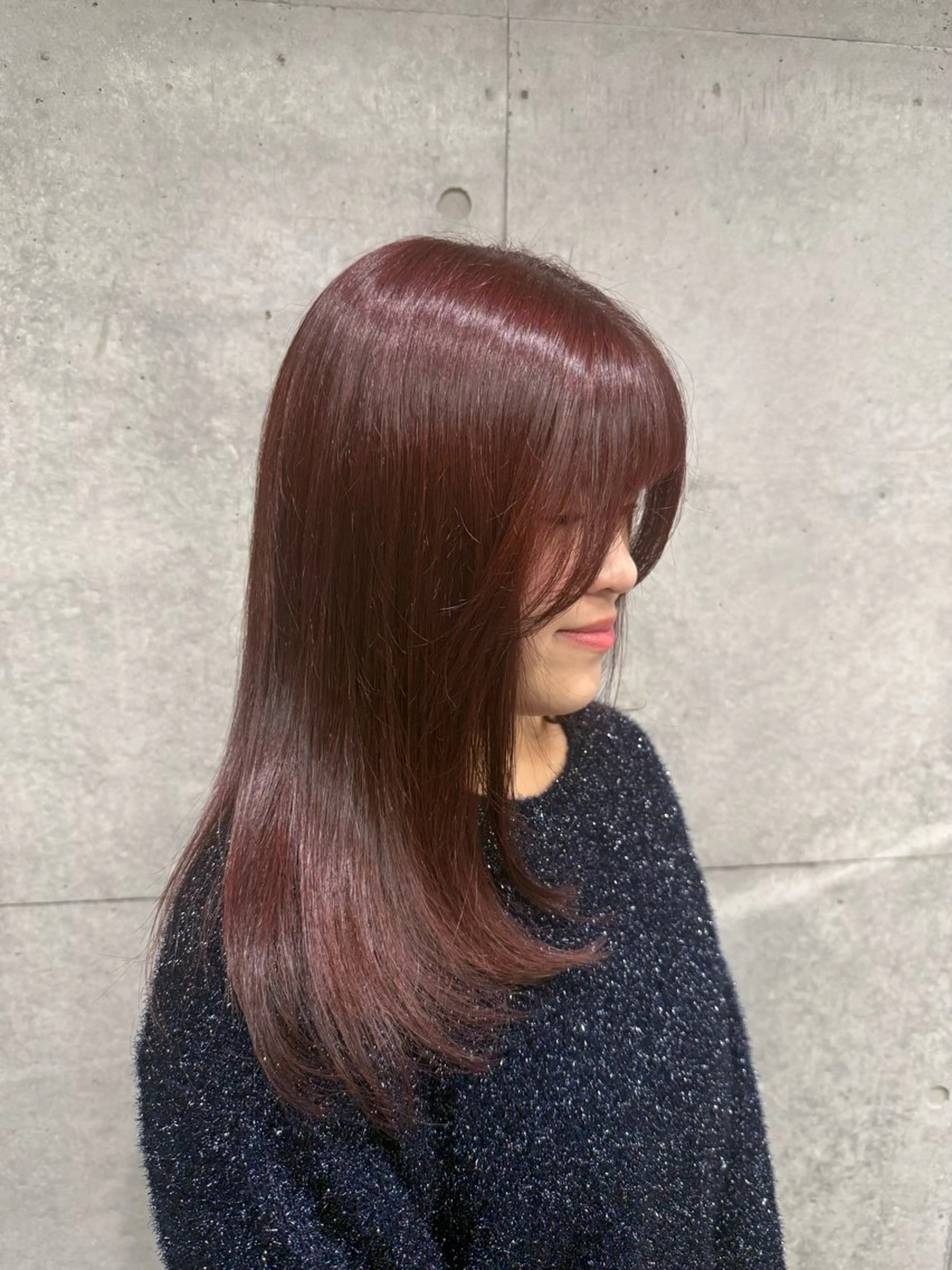 セミロング ヘアカラー トリートメント ヘアセット 透明感/艶カラー/ 暖色/ゆな🫧のヘアスタイル