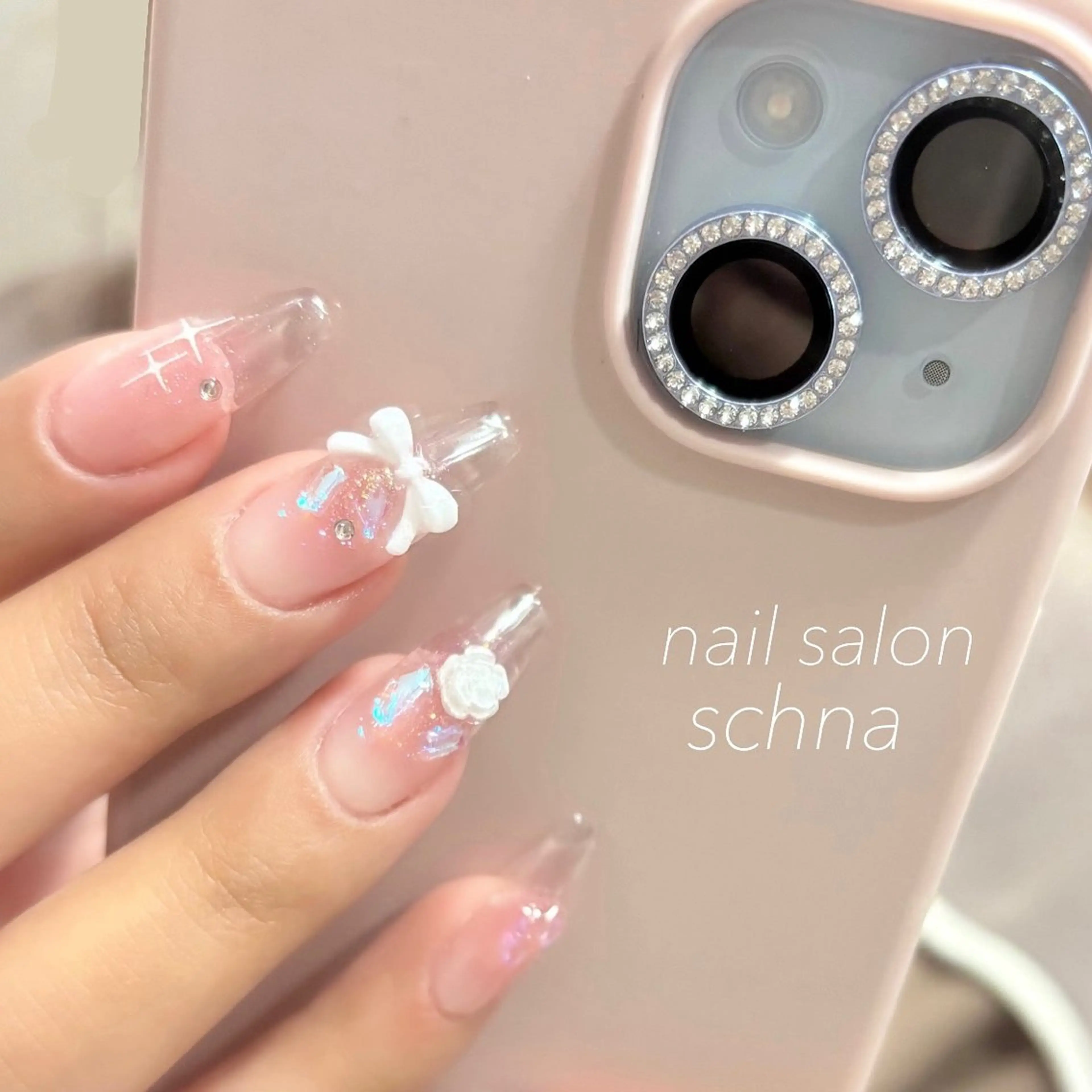 ネイル クリアネイル nail salon schnaのネイルデザイン