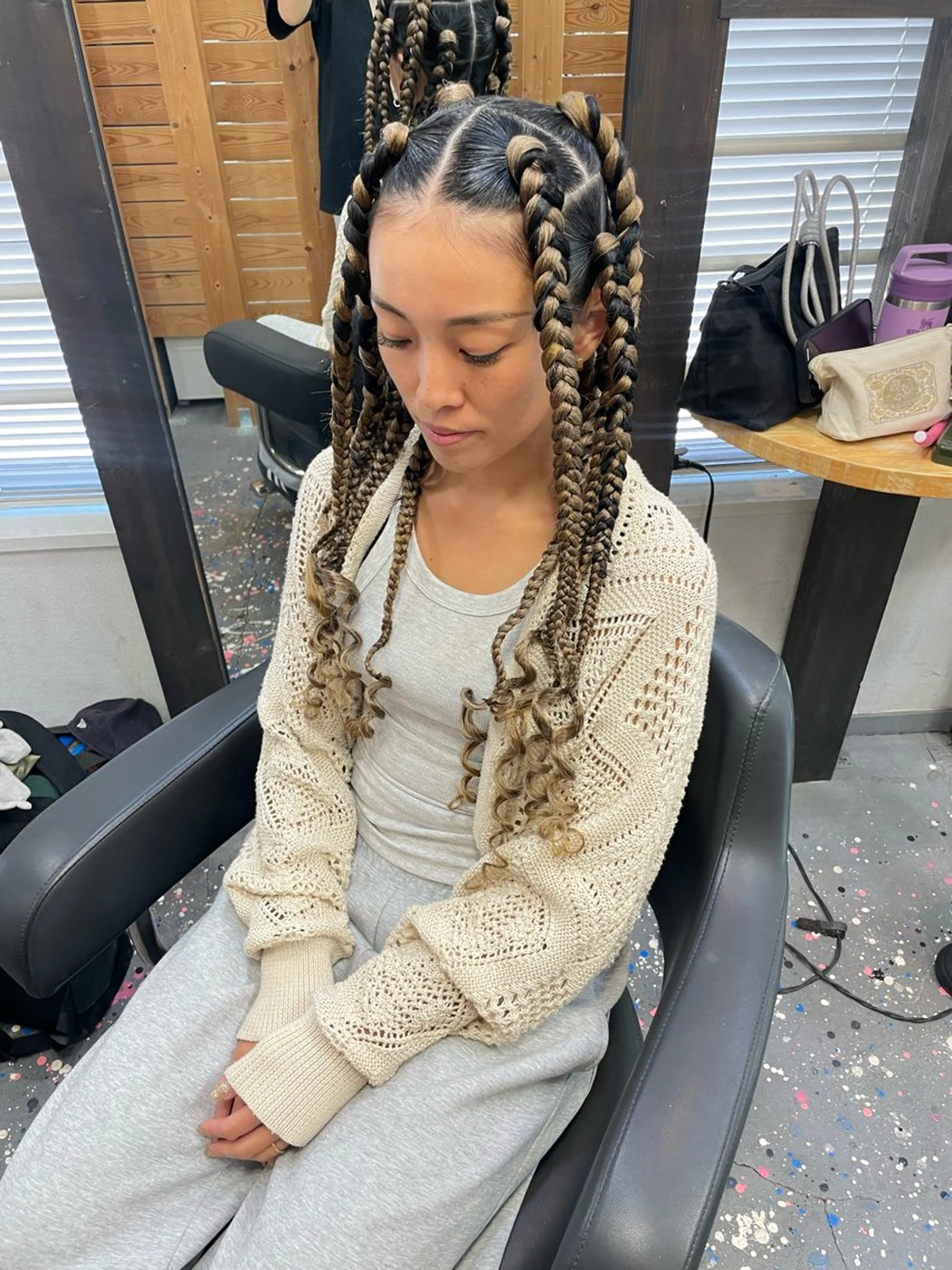 セミロング ヘアアレンジ Lehua   (レフア)所属・MEI/ブレイズ/ コーンロウ/茅ヶ崎のヘアスタイル