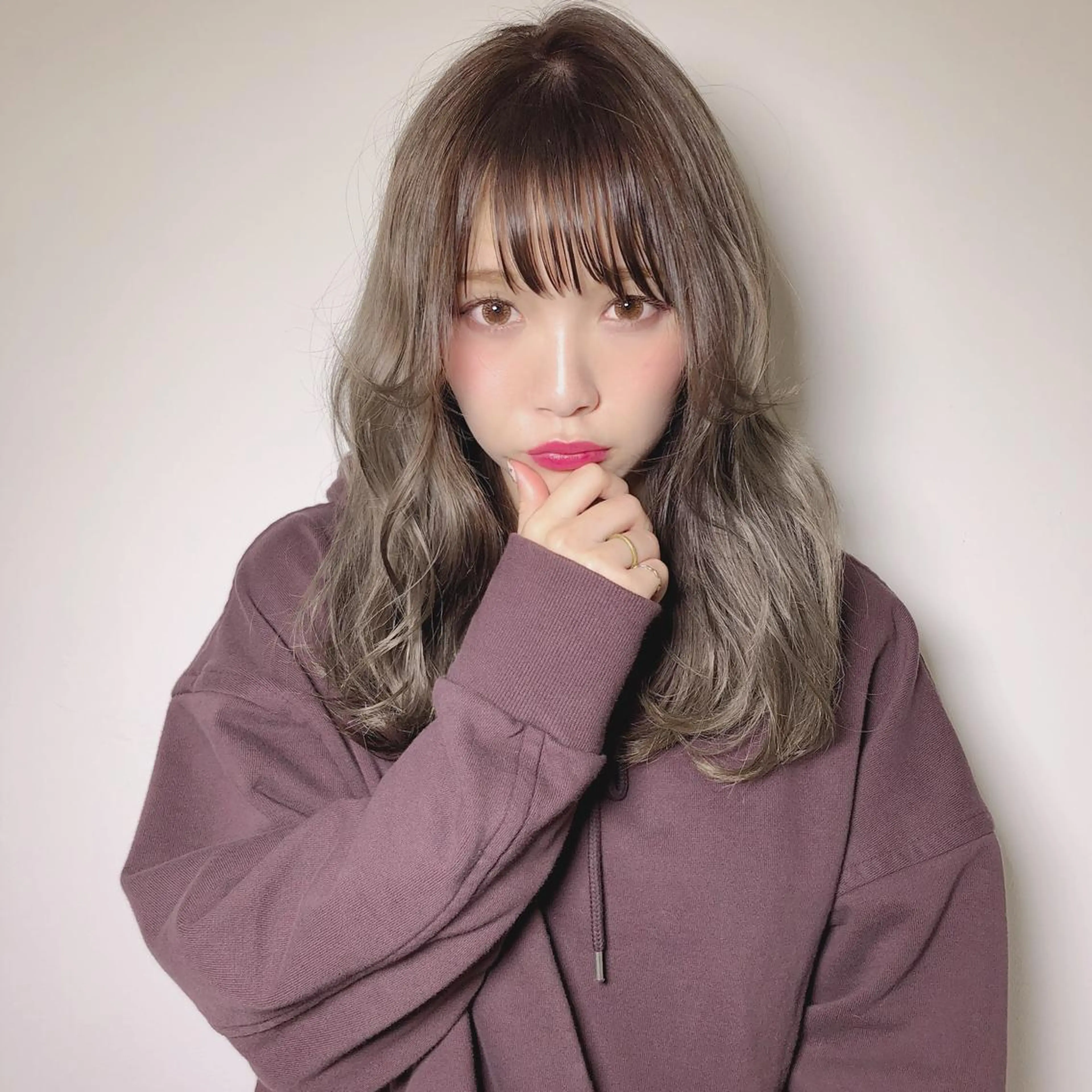 セミロング カラー ヘアカラー トリートメント 店長/mao/ 前髪/顔周りカットのヘアスタイル