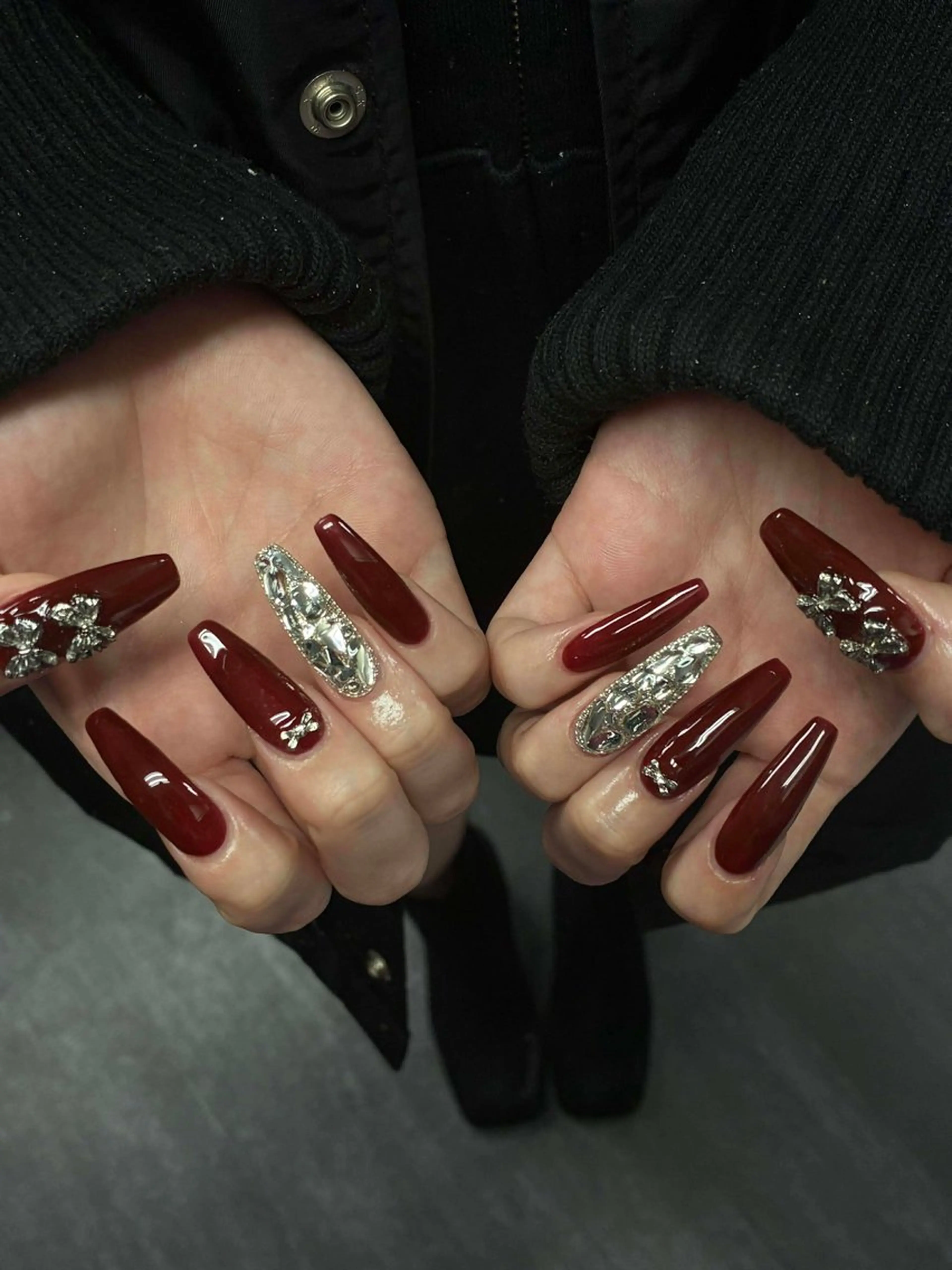 ネイル 韓国ネイル 持ち込み ニュアンスネイル ネイルチップ 冬ネイル RINN ANA.CHUOのネイルデザイン