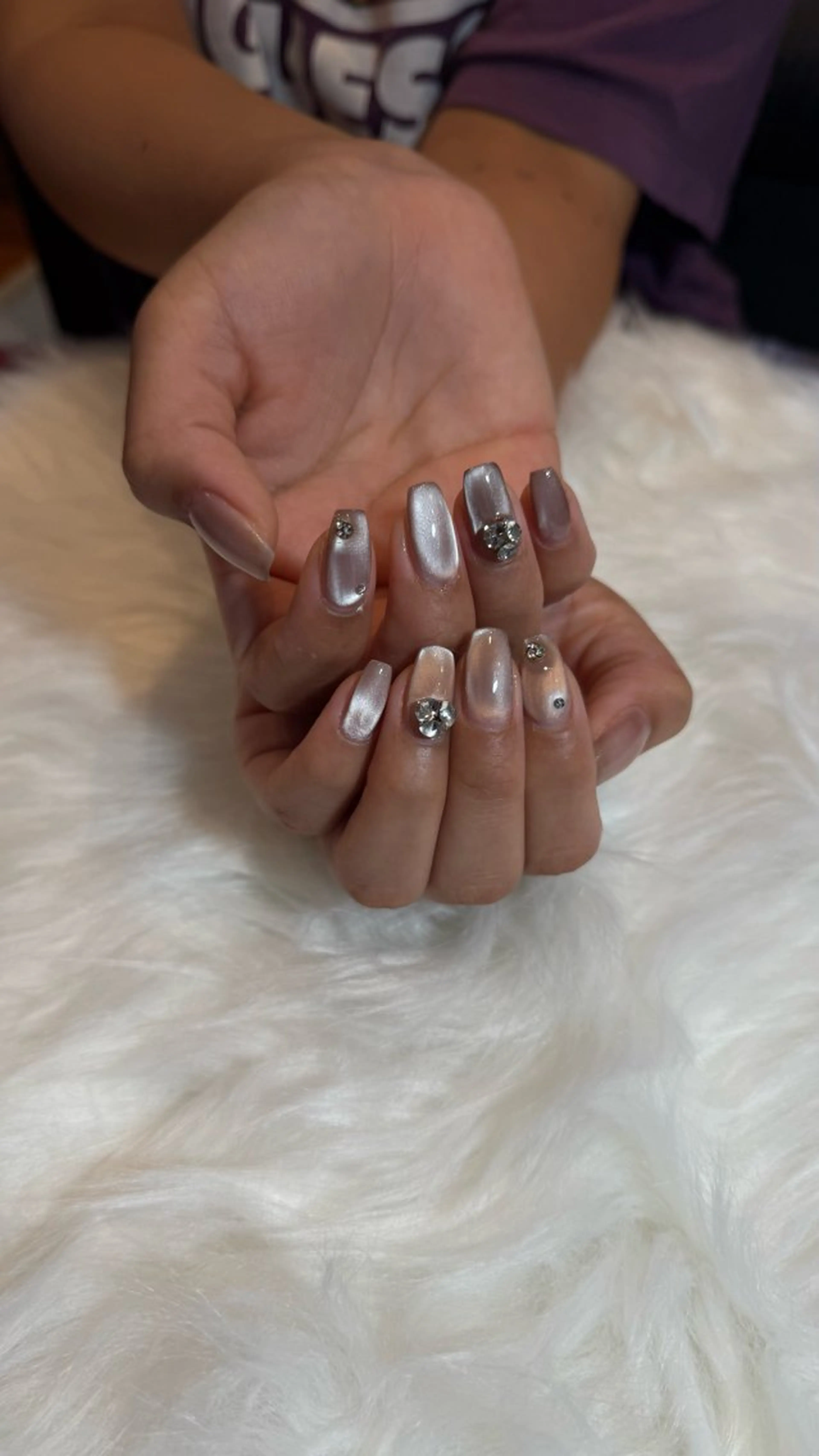 ネイル ブラウン マグネットネイル ハンドネイル Kirari所属・uru nail/ 本部町/Kirariのネイルデザイン