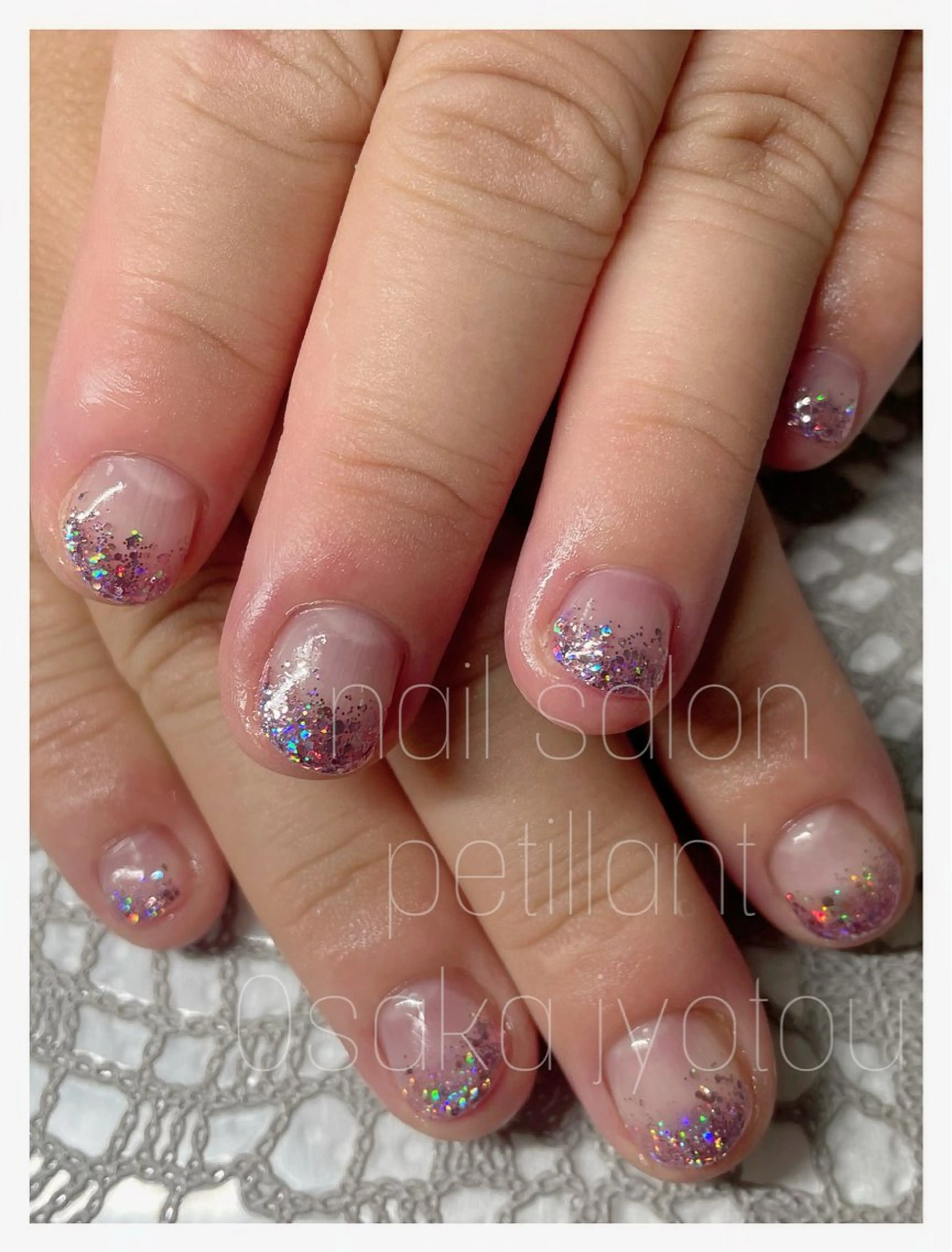 ネイル クリアネイル ラメ(グリッター) ハンドネイル ハンドケア petillant所属・nail salon petillantのネイルデザイン